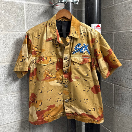 Chrome Hearts Matty Boy Sex Records Camo Button Up Shirt - Size M