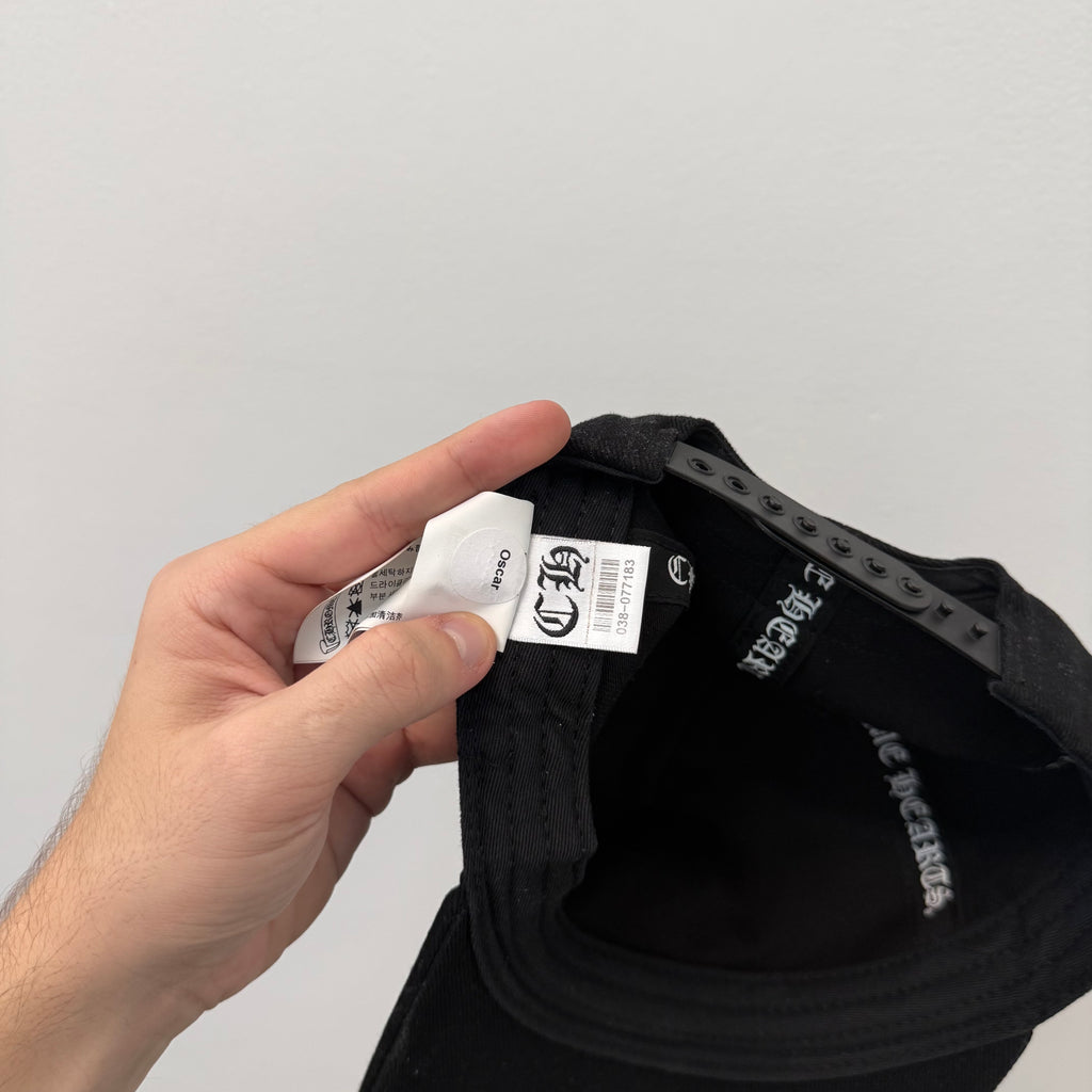 Chrome Hearts Black Denim Dagger Trucker Hat