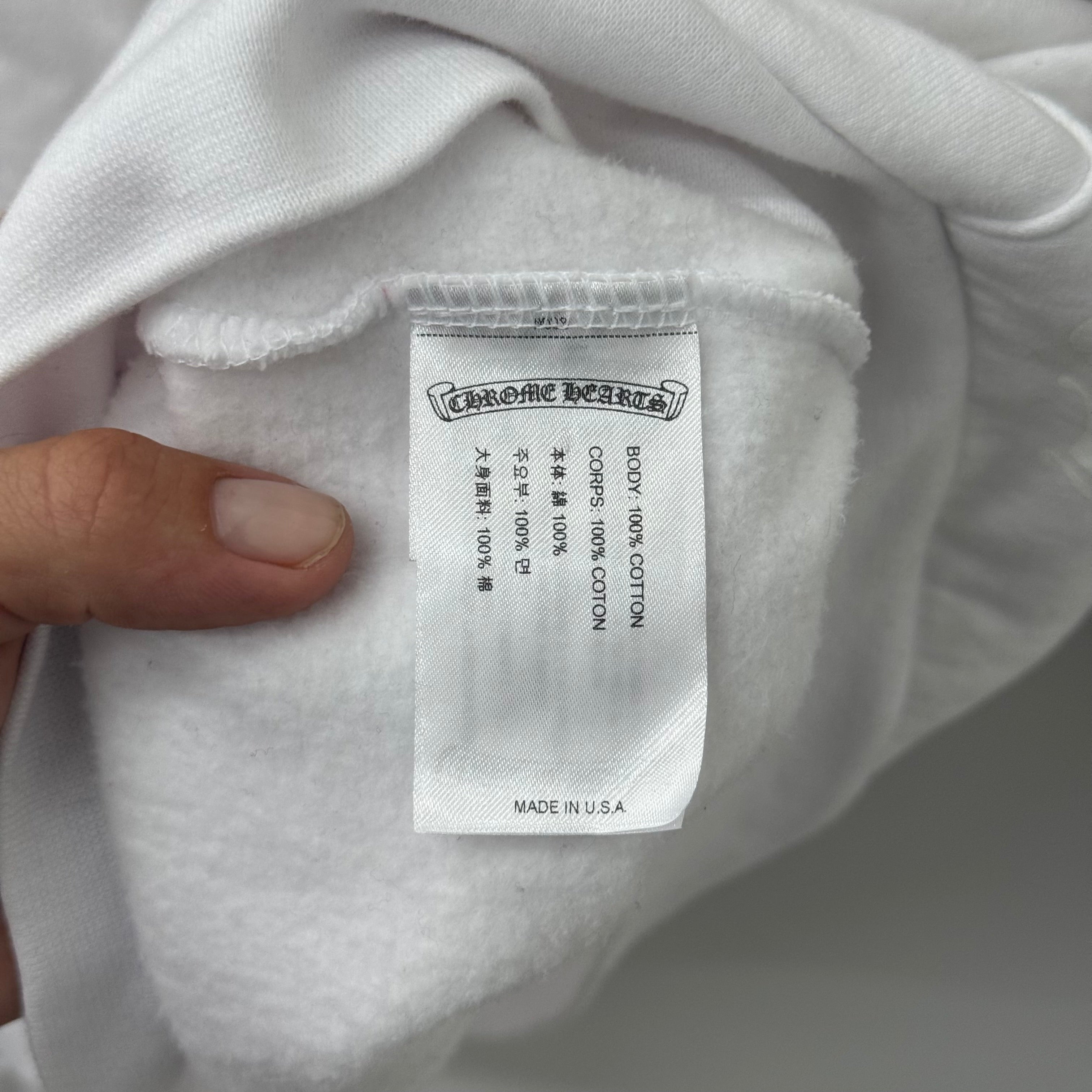 Chrome Hearts Plus Hollywood White Hoodie - Size L