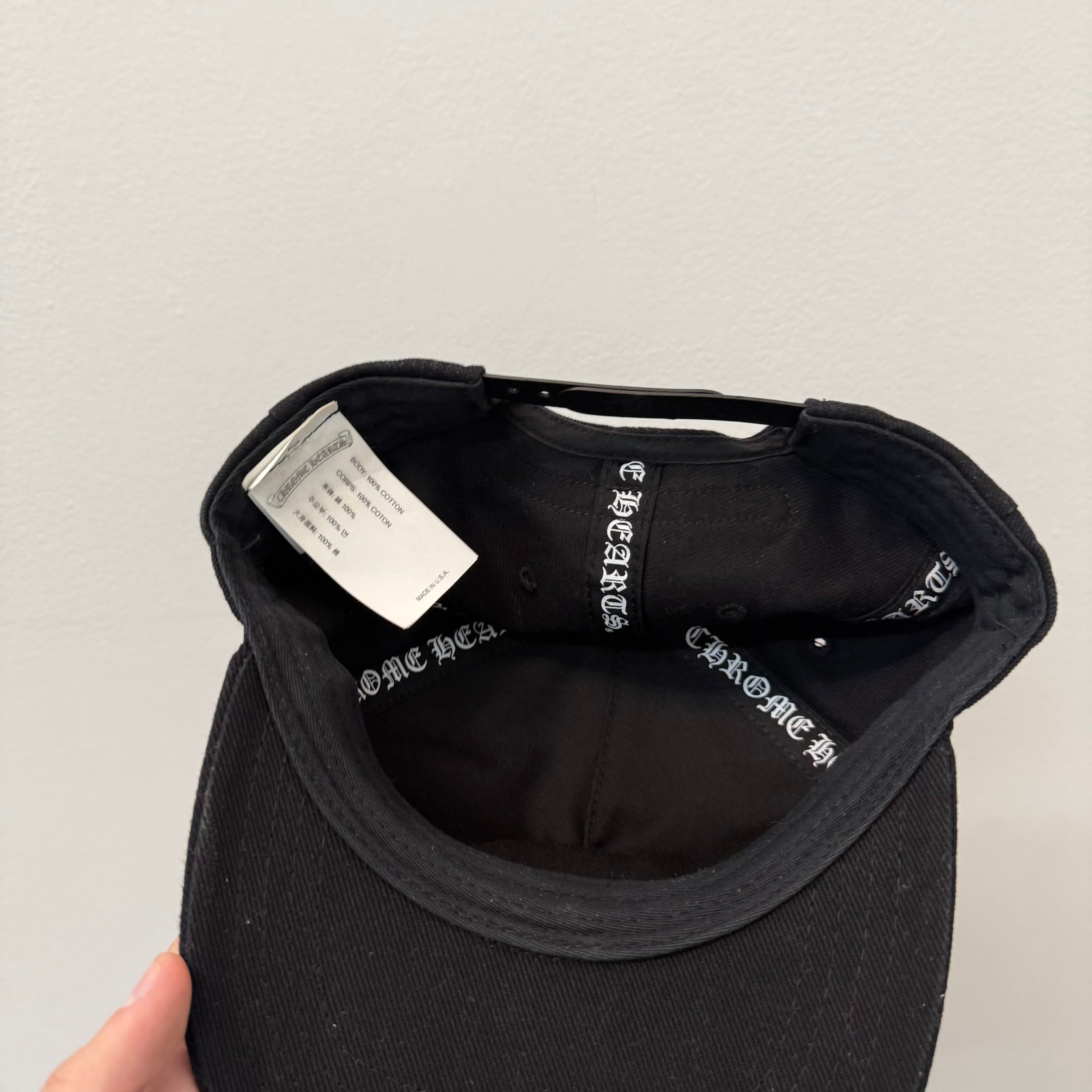 Chrome Hearts Black Denim Dagger Trucker Hat