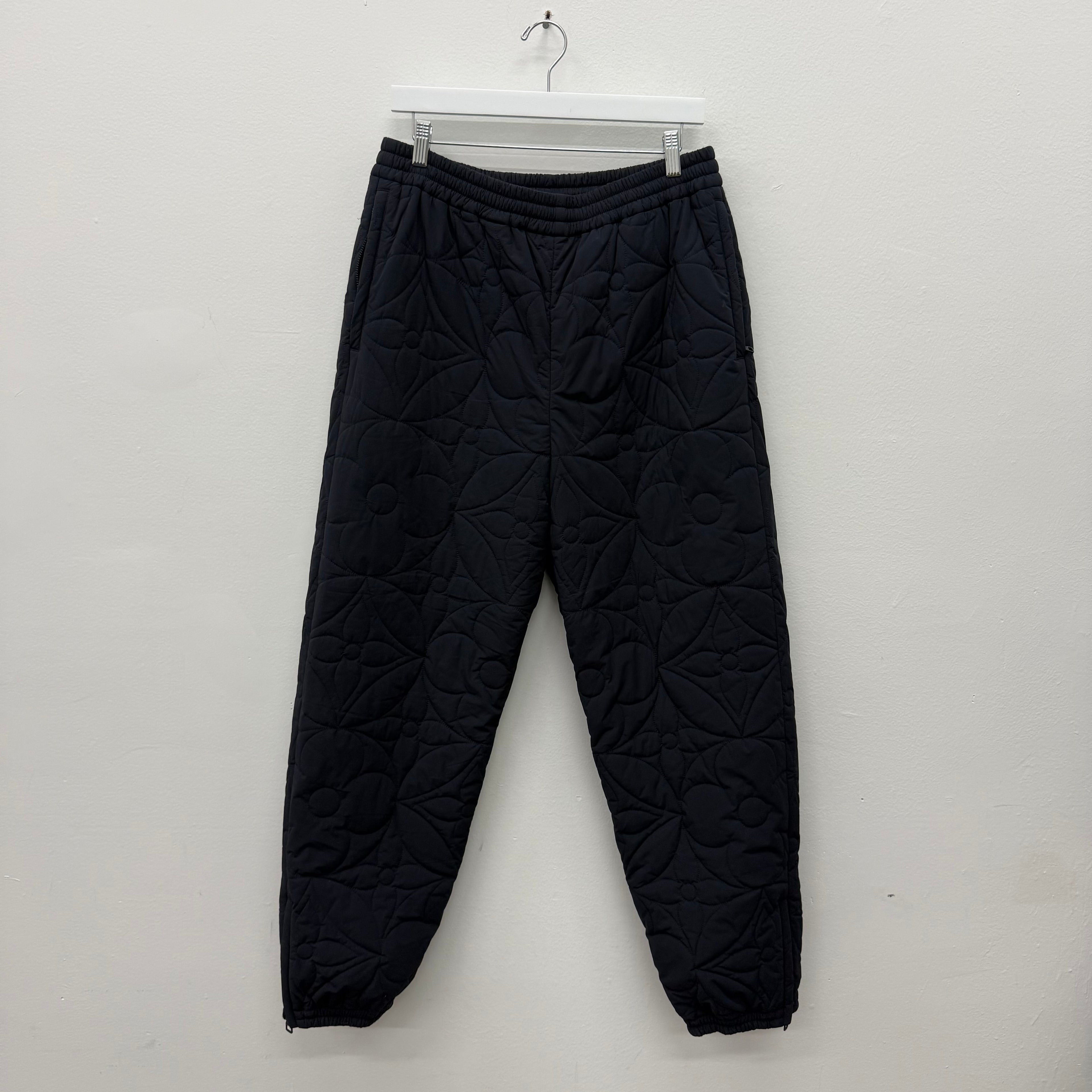 Louis Vuitton Black Flower Monogram Track Pants - Size 40 (US 30)