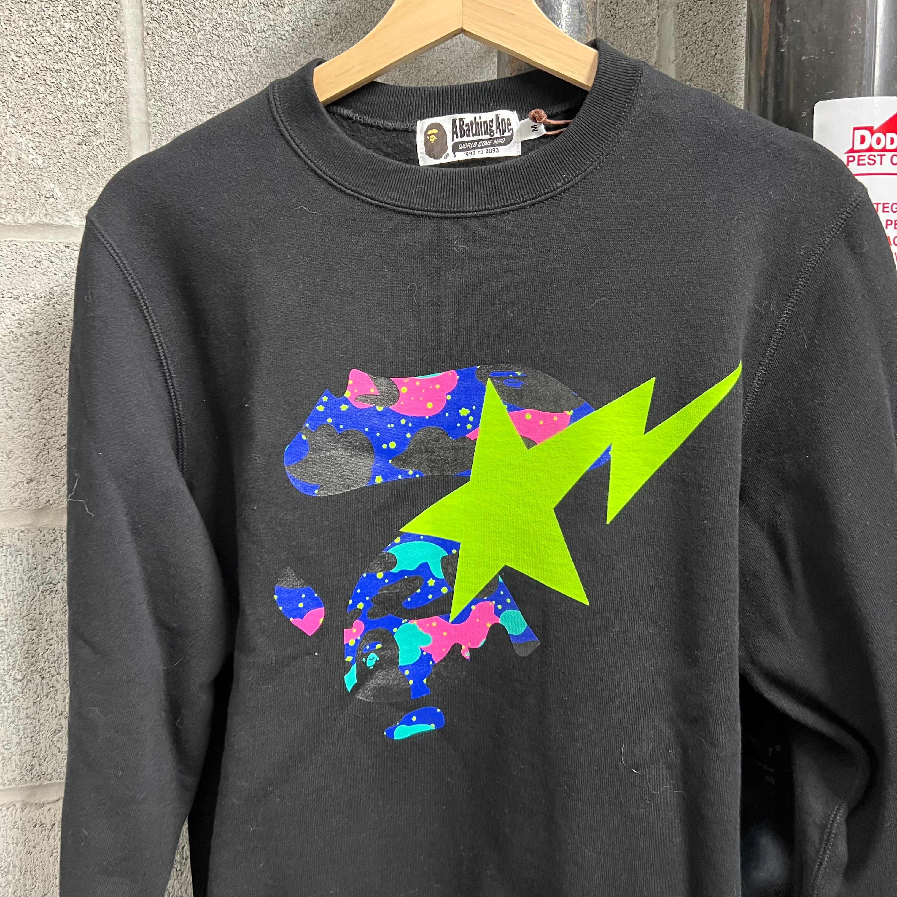 Bape x Kid Cudi Black Sta Logo Crewneck - Size M