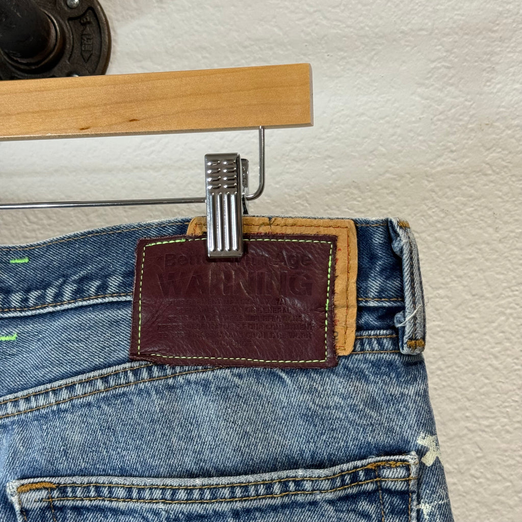 Better With Age Patch Work Denim Shorts - Size 36