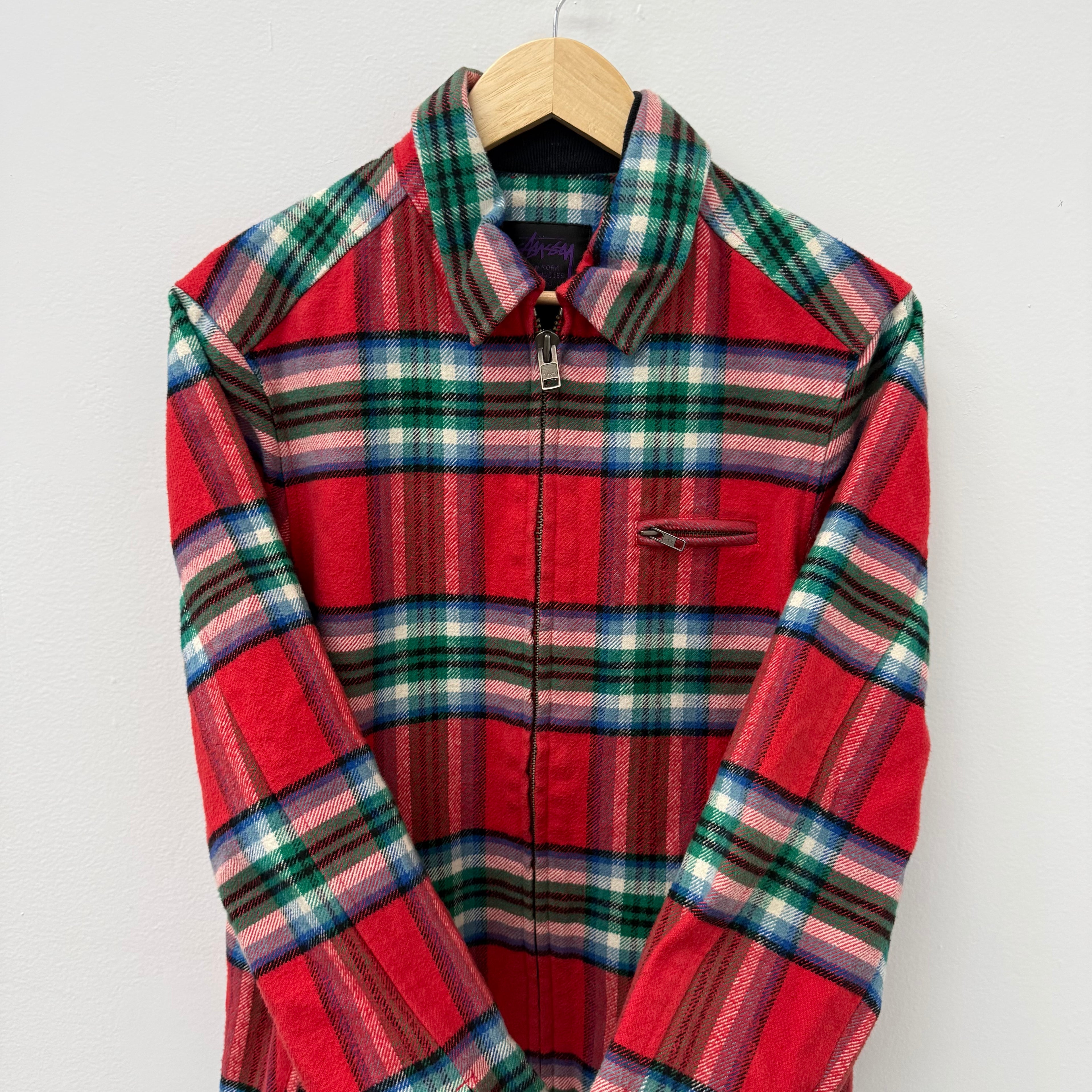 Stussy Plaid Flannel Work Zip - Size M
