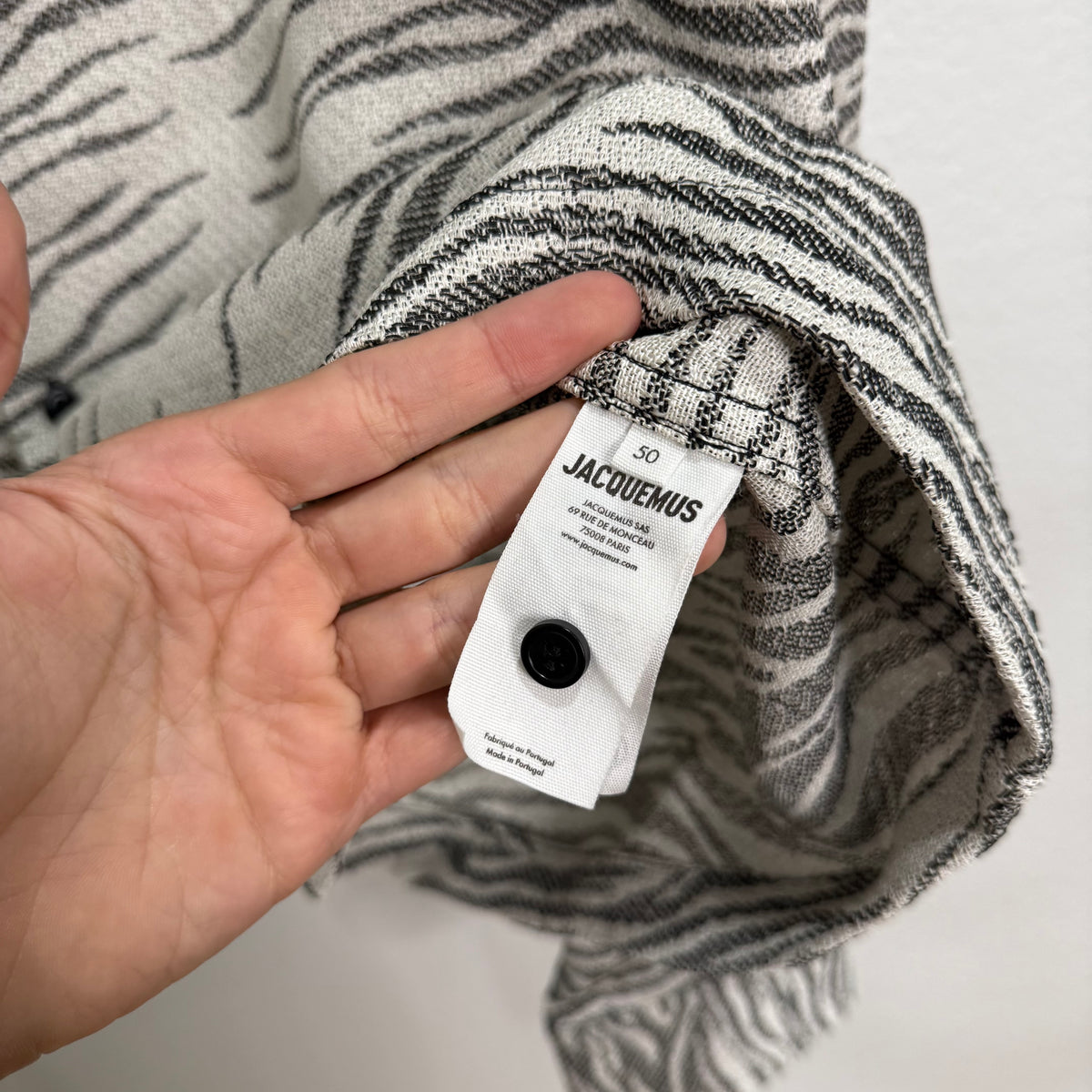 Jacquemus Zebra Print Jacquard Button Up Jacket - Size 50 (L)
