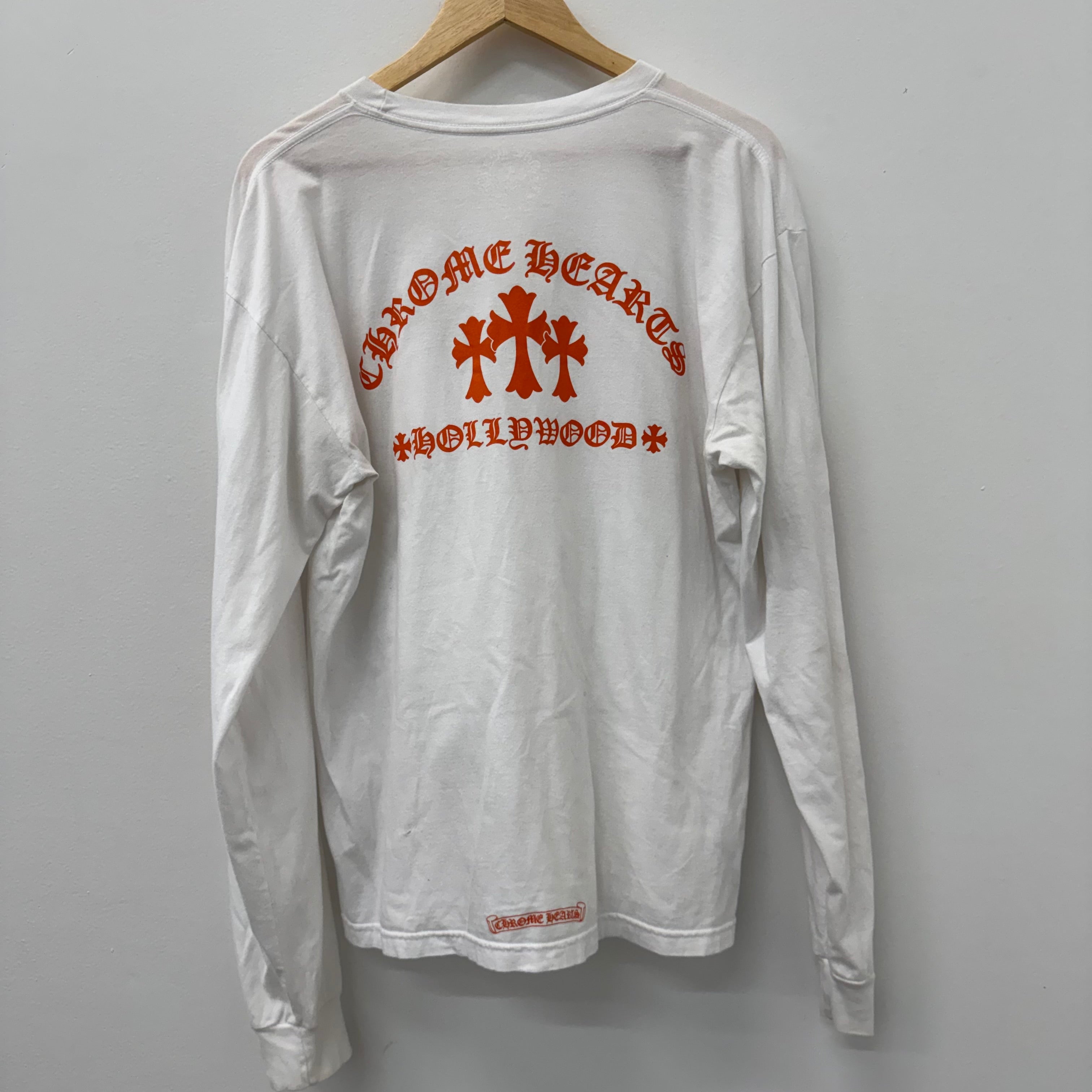 Chrome Hearts Triple Cross Orange Longsleeve Shirt - Size XL
