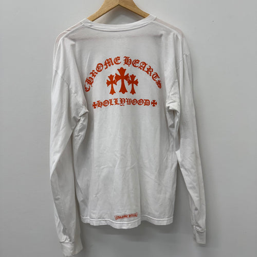 Chrome Hearts Triple Cross Orange Longsleeve Shirt - Size XL