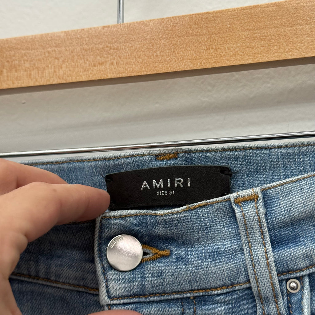 Amiri Paint Drip Logo Denim Jeans - Size 31