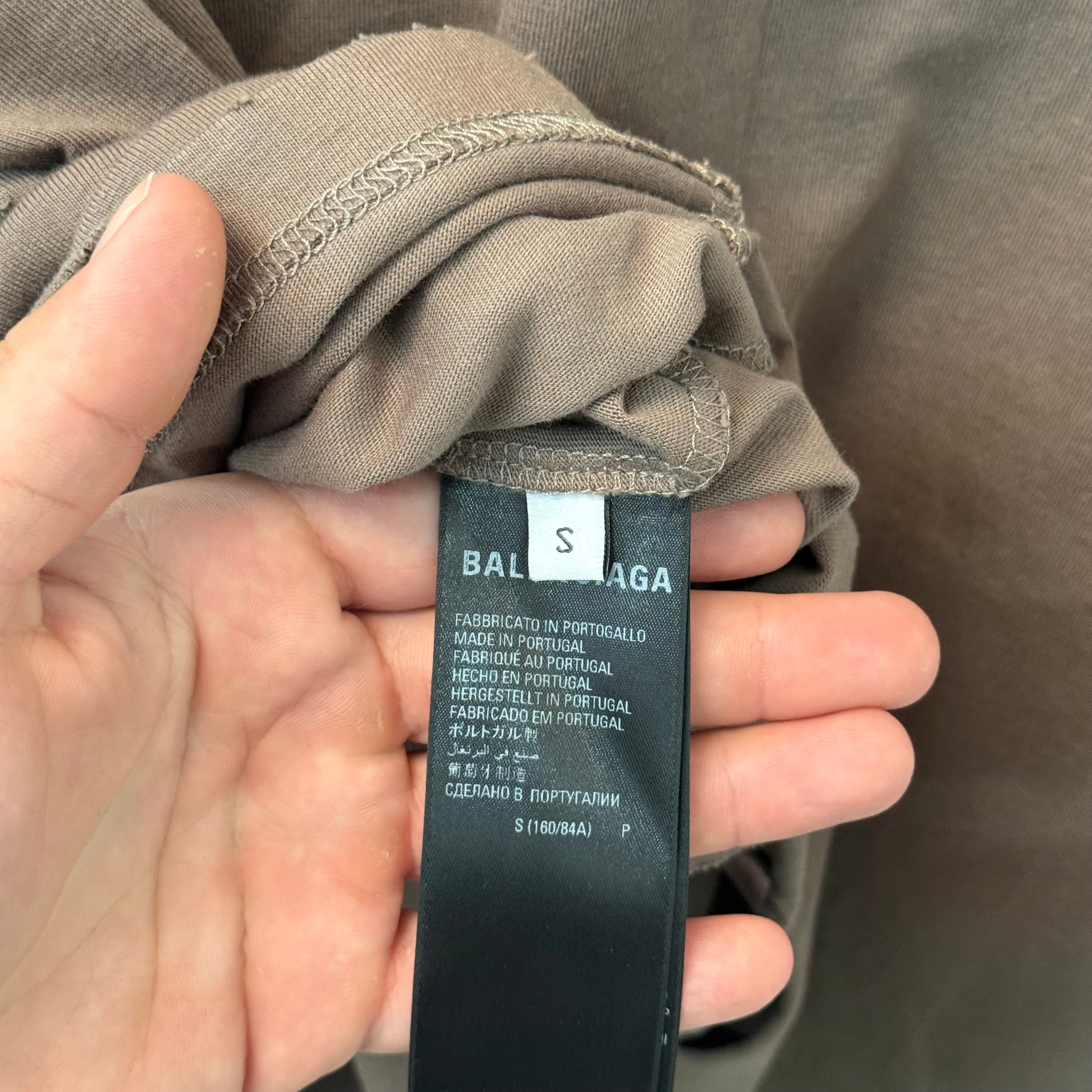 Balenciaga Holes T-Shirt Brown - Size S