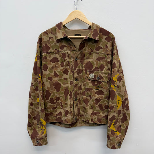 Kapital Herringbone Camo Happy Jacket - Size 4 (XL)