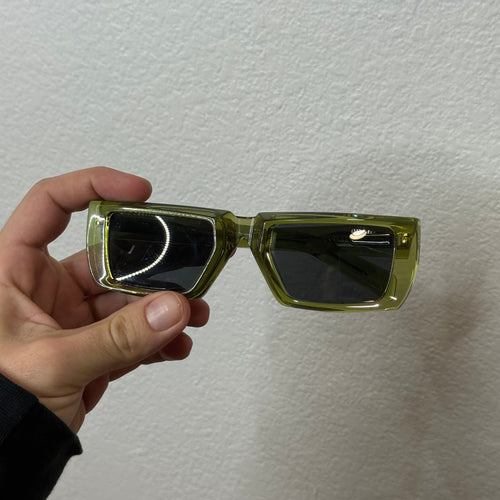 Prada Square Sunglasses Runway Crystal Fern Green