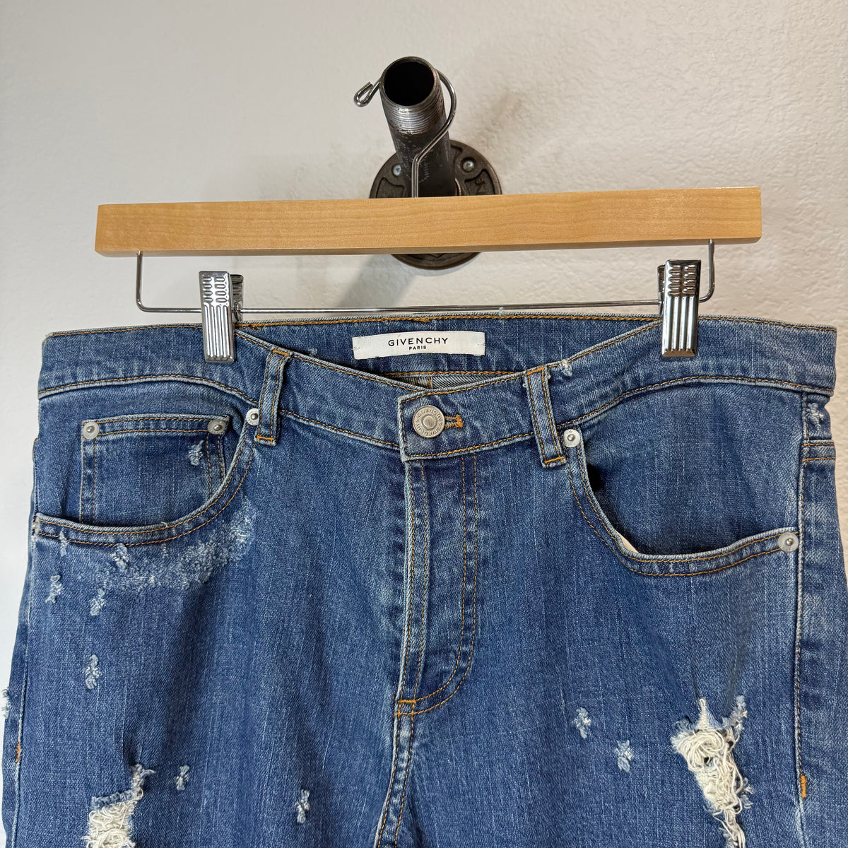 Givenchy Skinny Leg Distressed Denim Jeans - Size 32