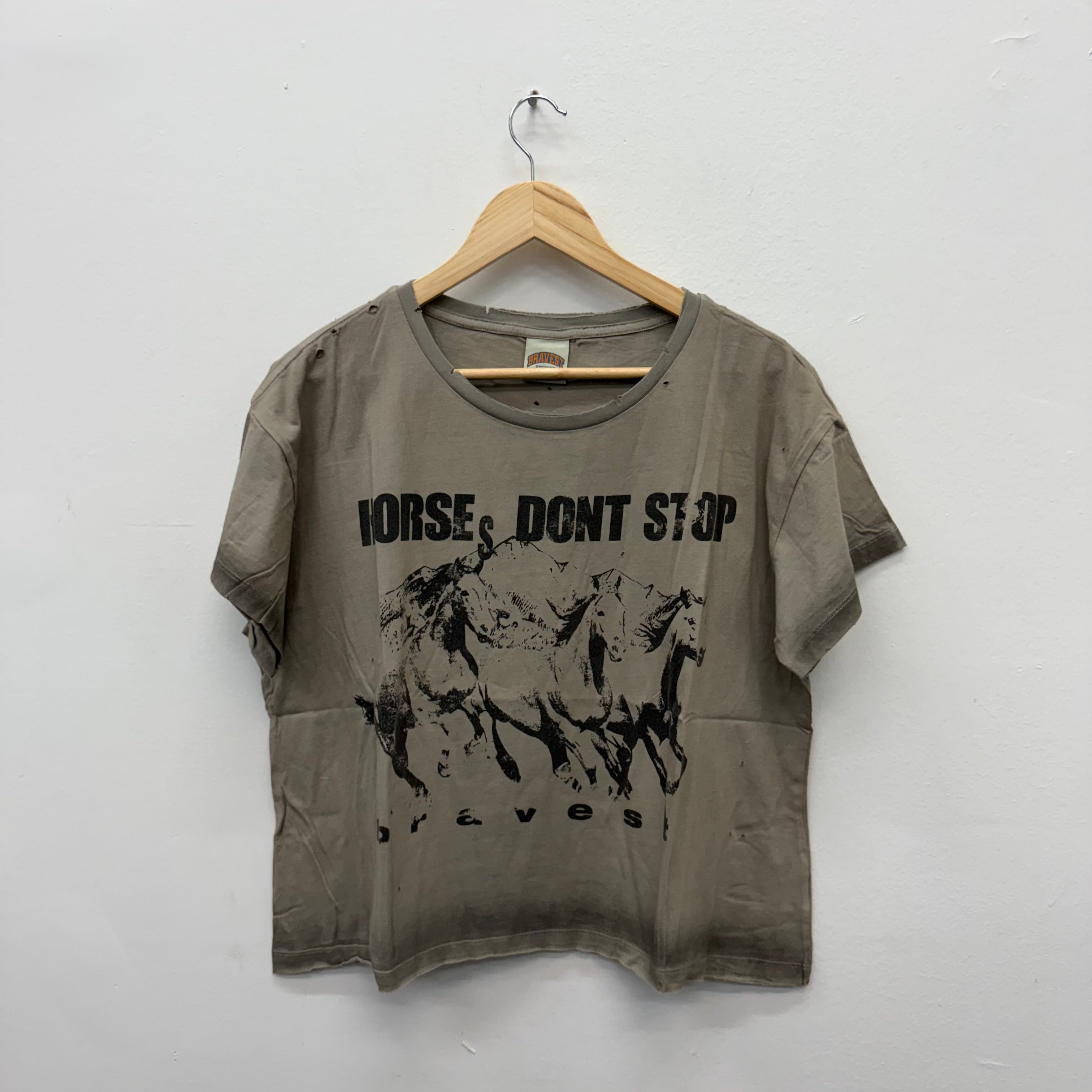 Bravest Studios Horses Dont Stop Distressed Shirt