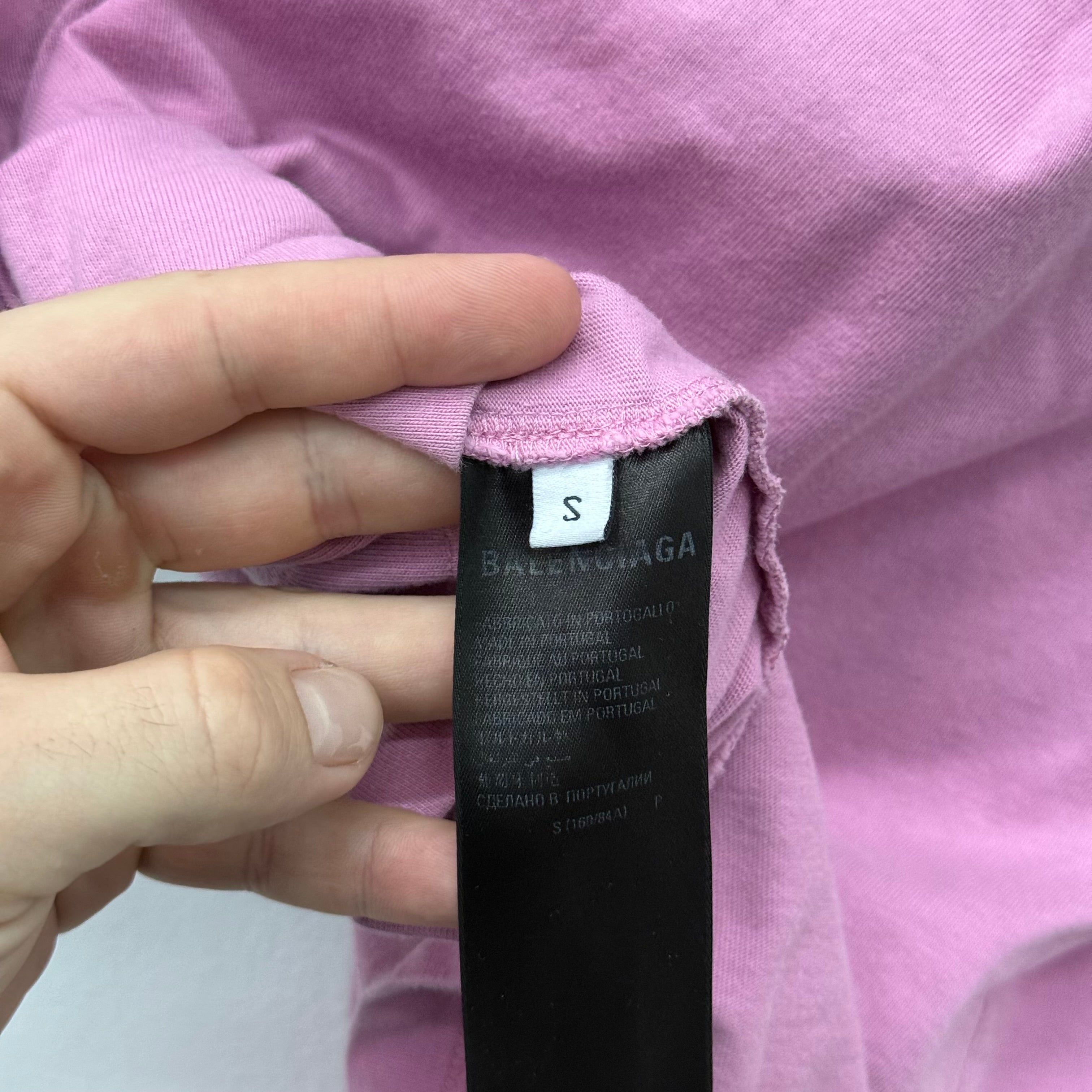 Balenciaga BB Logo Pink T-Shirt - Size S