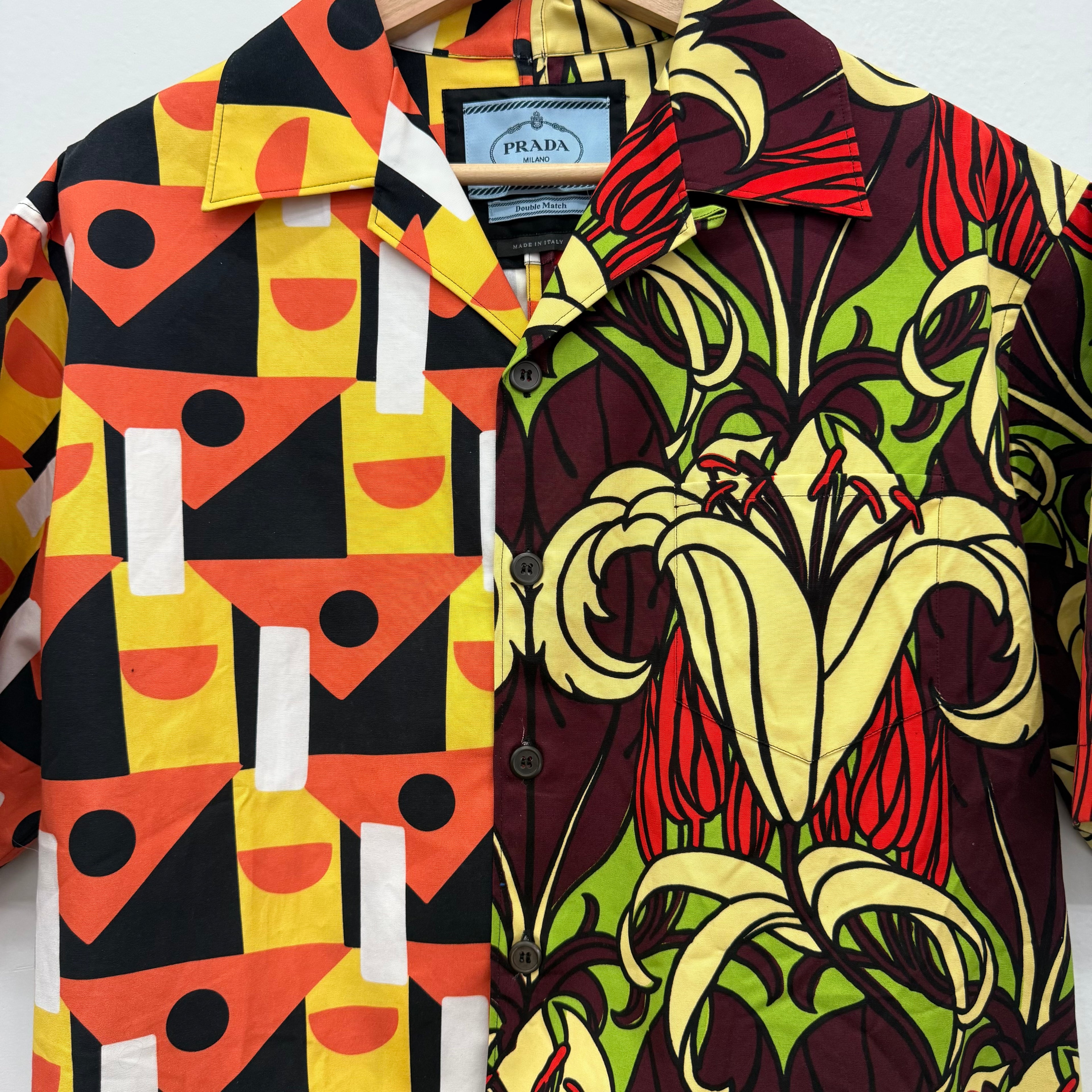 Prada Button Up Bowling Half Shirt - Size M