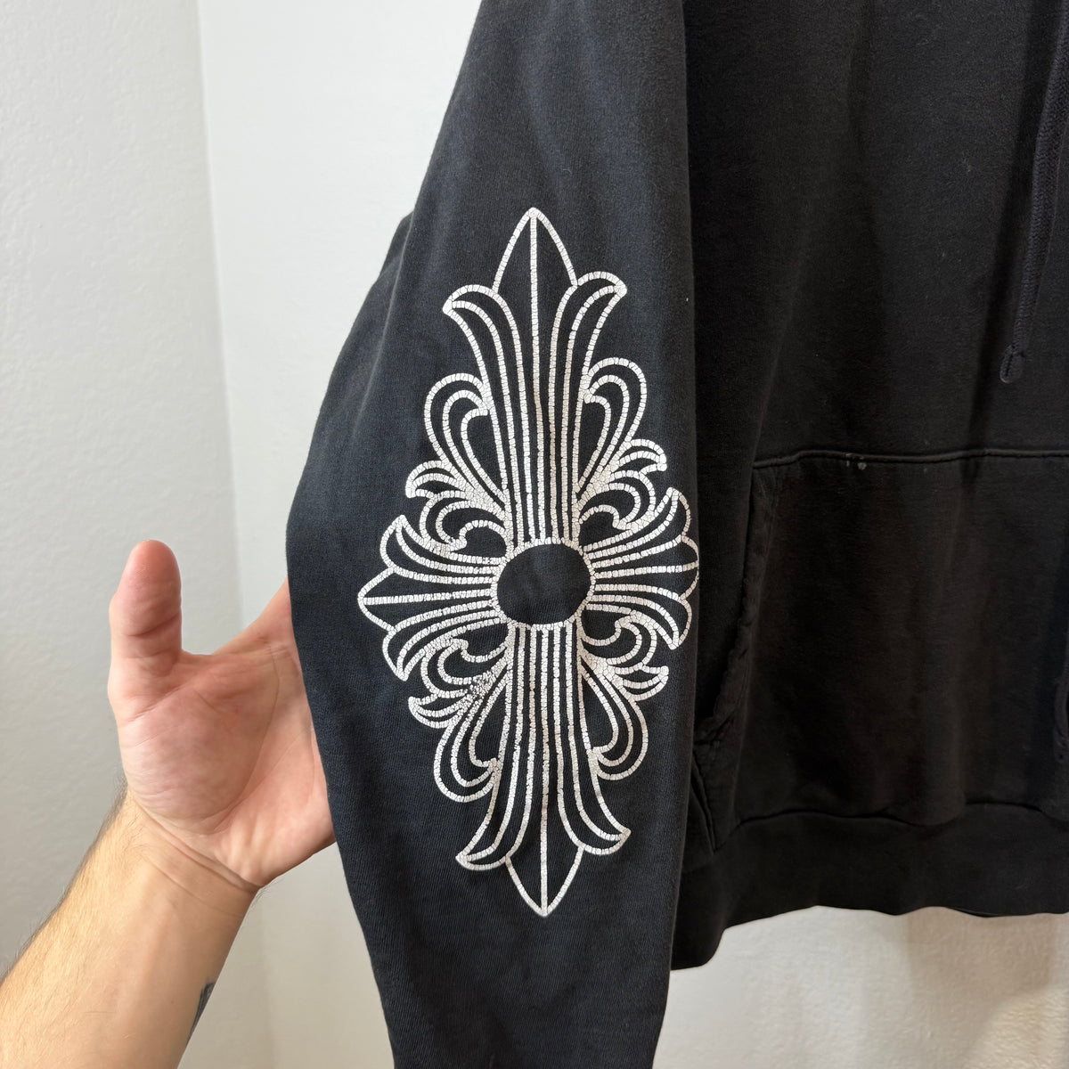 Chrome Hearts T-Bar Floral Hoodie Black - Size S