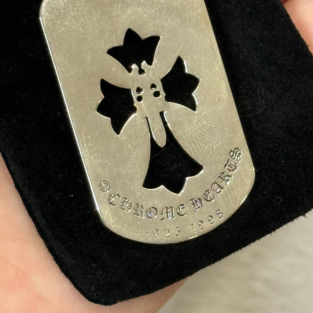 Chrome Hearts Dagger Dogtag Silver Necklace