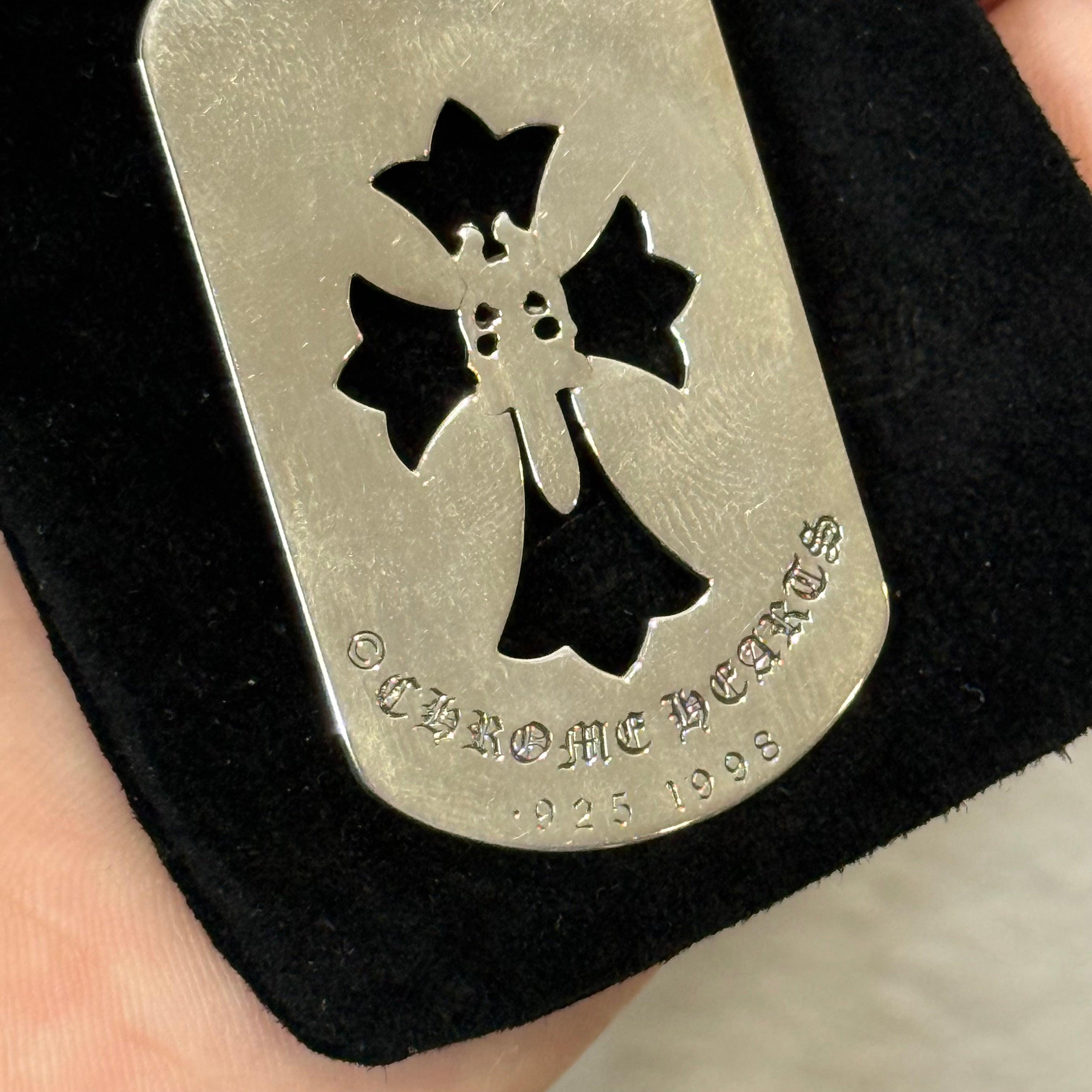 Chrome Hearts Dagger Dogtag Silver Necklace