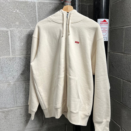 Supreme FW21 Small Box Logo Facemask Zip-Up Hoodie Cream - Size M