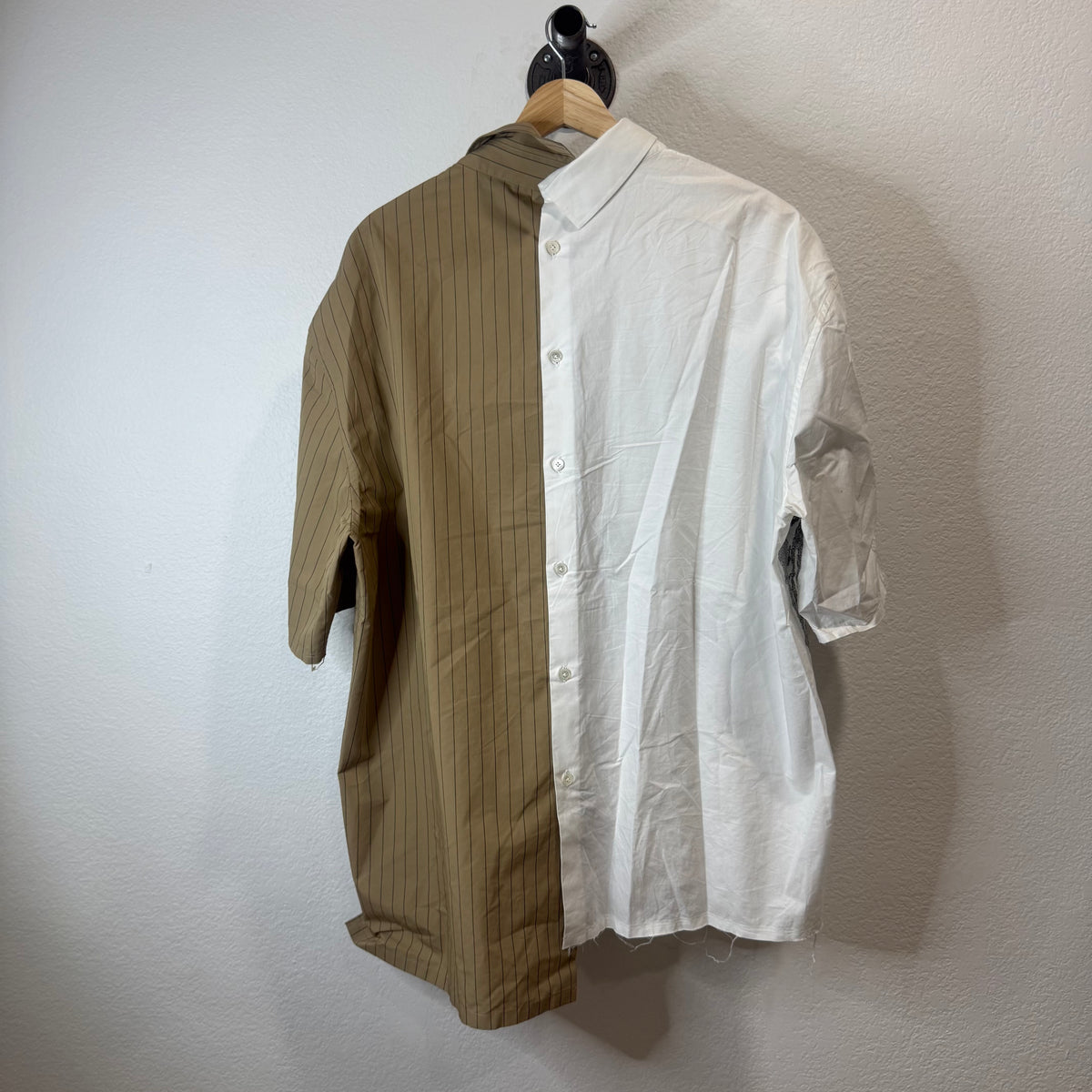 Lanvin x Future Cropped Asymmetric Short Sleeve Shirt - Size 41 (L)