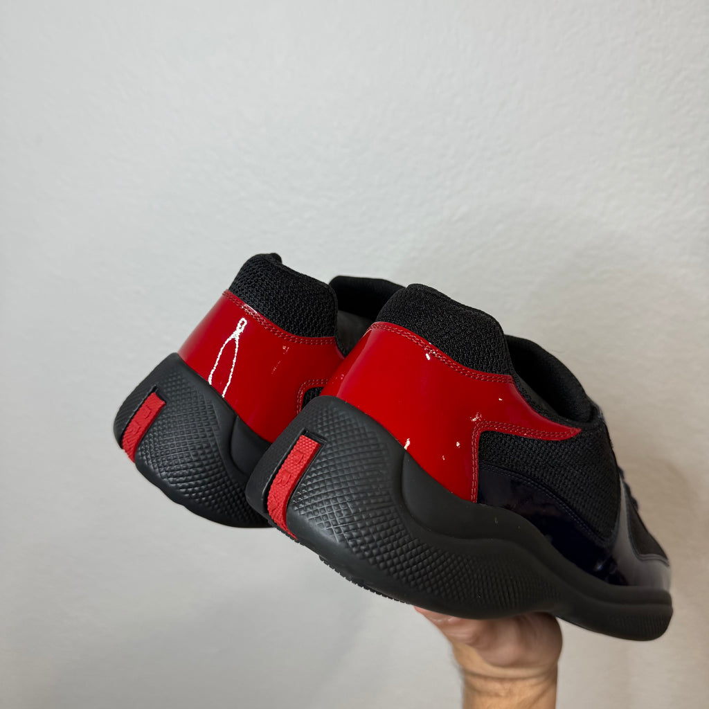 Prada Cup Multi Color Patent Leather Red Blue Sneakers - Size 8.5 (US 9)