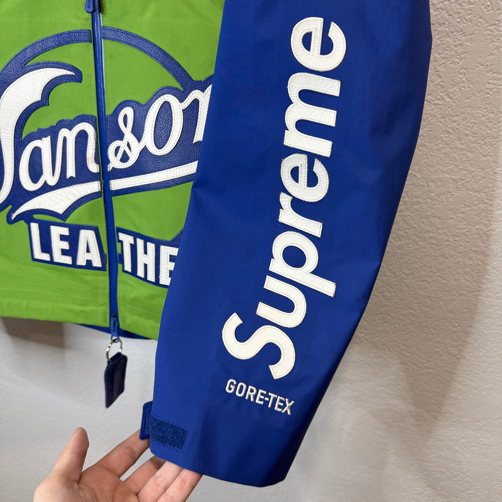 Supreme Vanson Leathers Gore-Tex Shell Jacket Green Blue - Size S