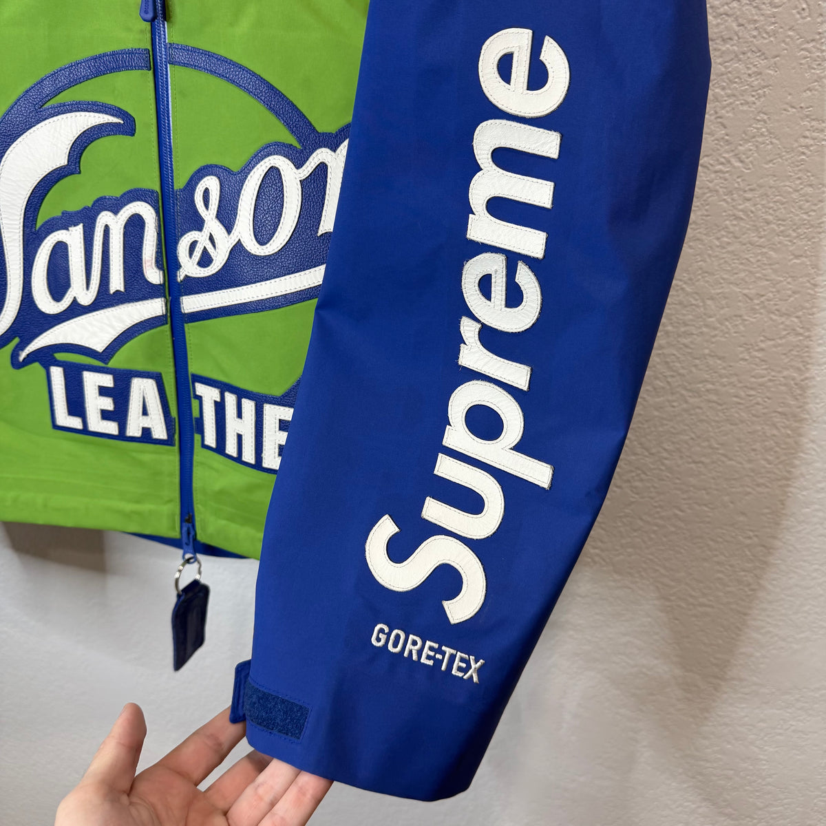 Supreme Vanson Leathers Gore-Tex Shell Jacket Green Blue - Size S