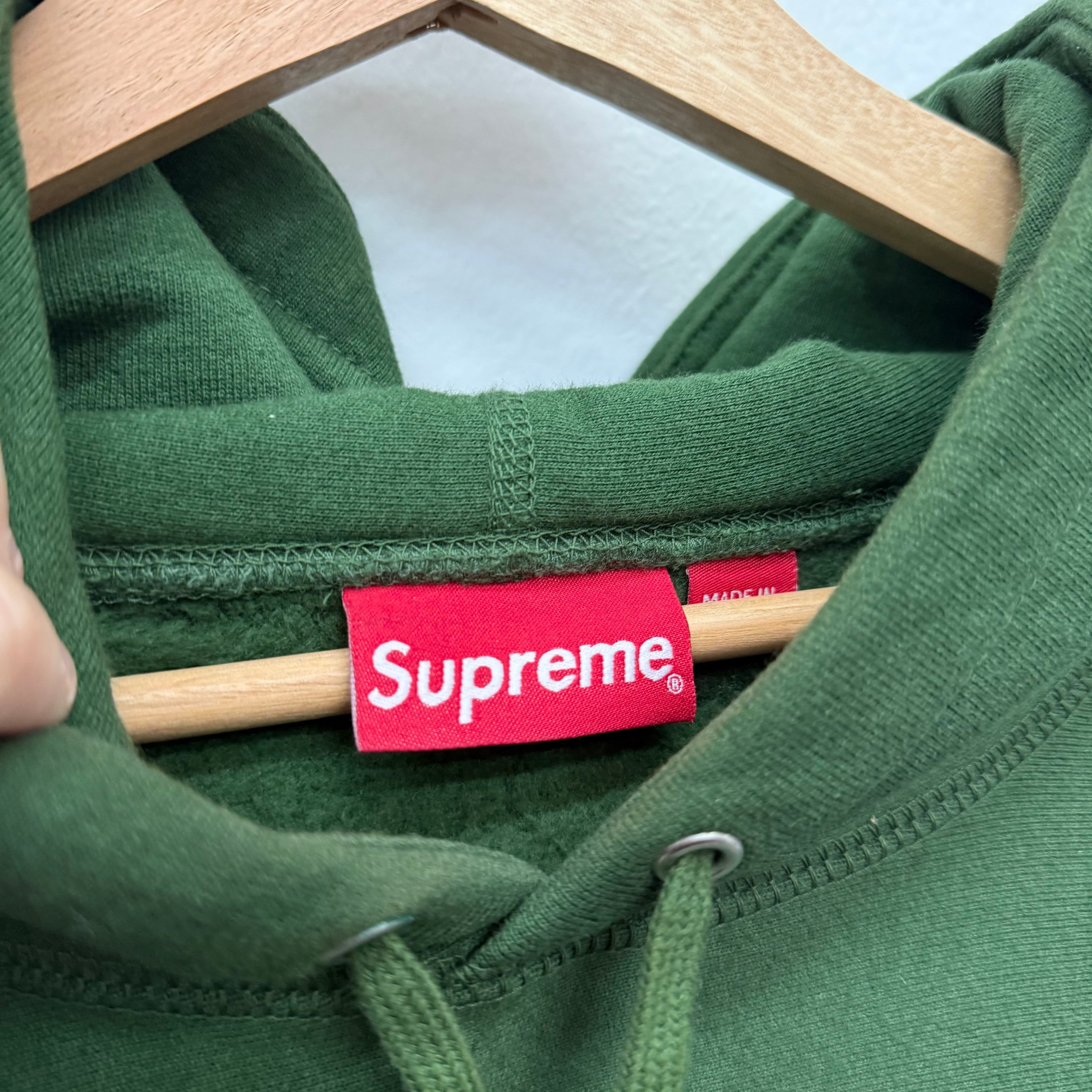 Supreme Vertical Logo Green Hoodie - Size XL