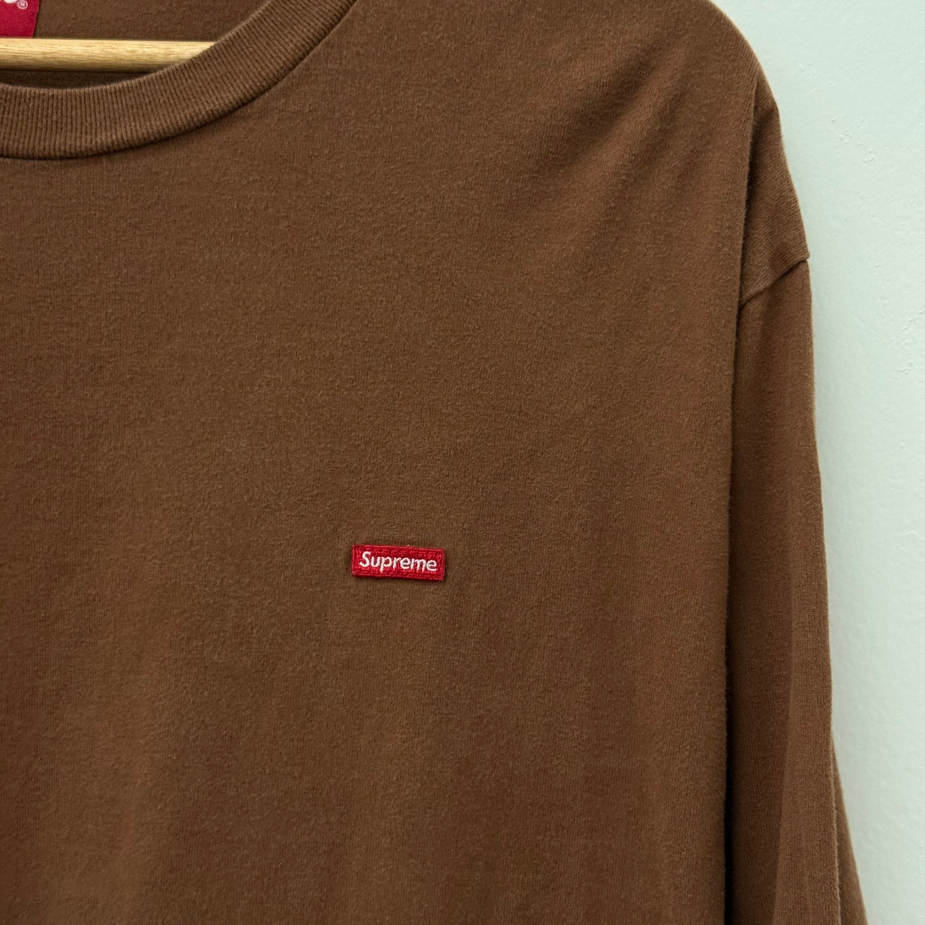 Supreme Brown Mini Box Logo Longsleeve Shirt - Size L