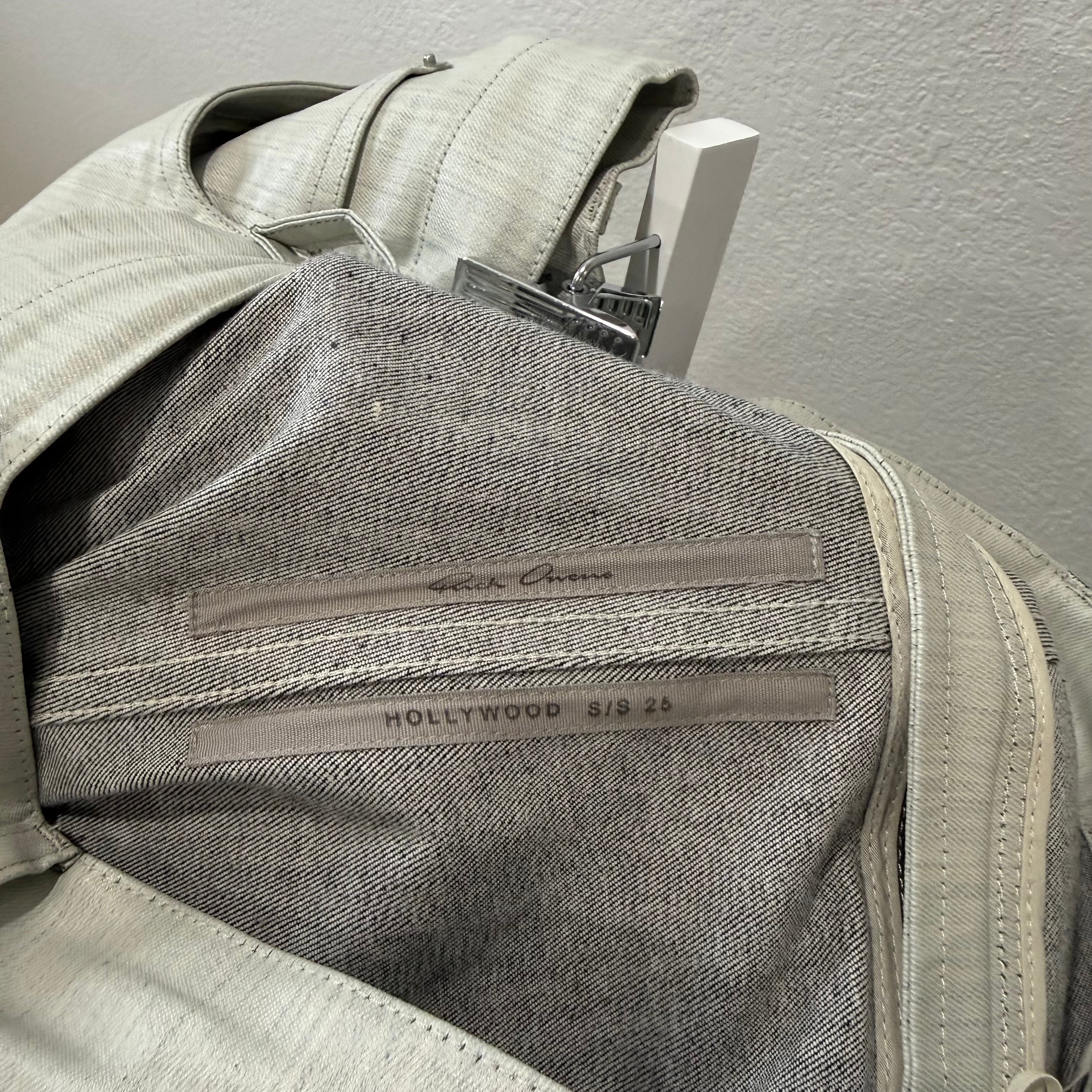 Rick Owens Bolan Banana Cut White Waxed - Size 34