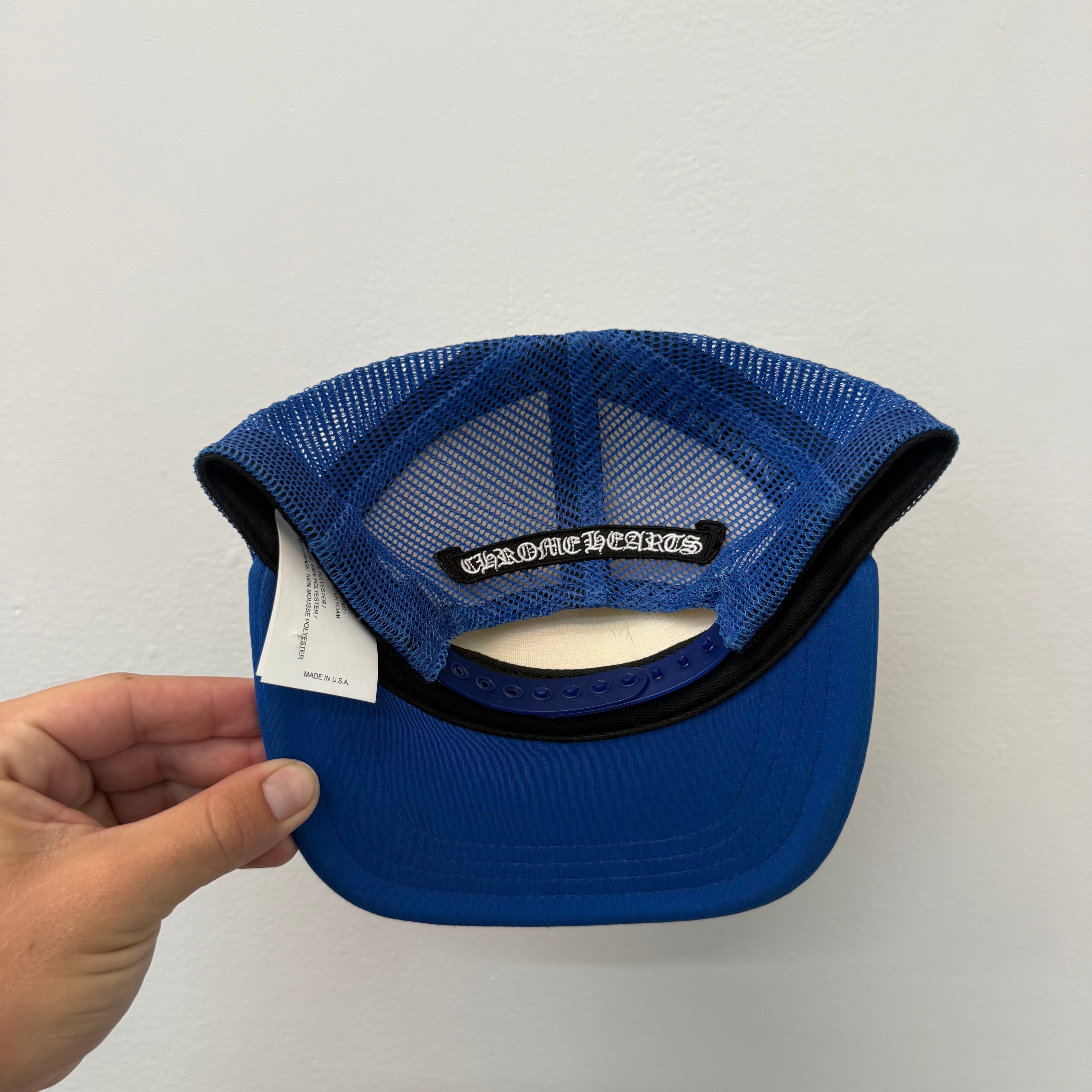 Chrome Hearts Multi Cross Cemetery Blue Trucker Hat