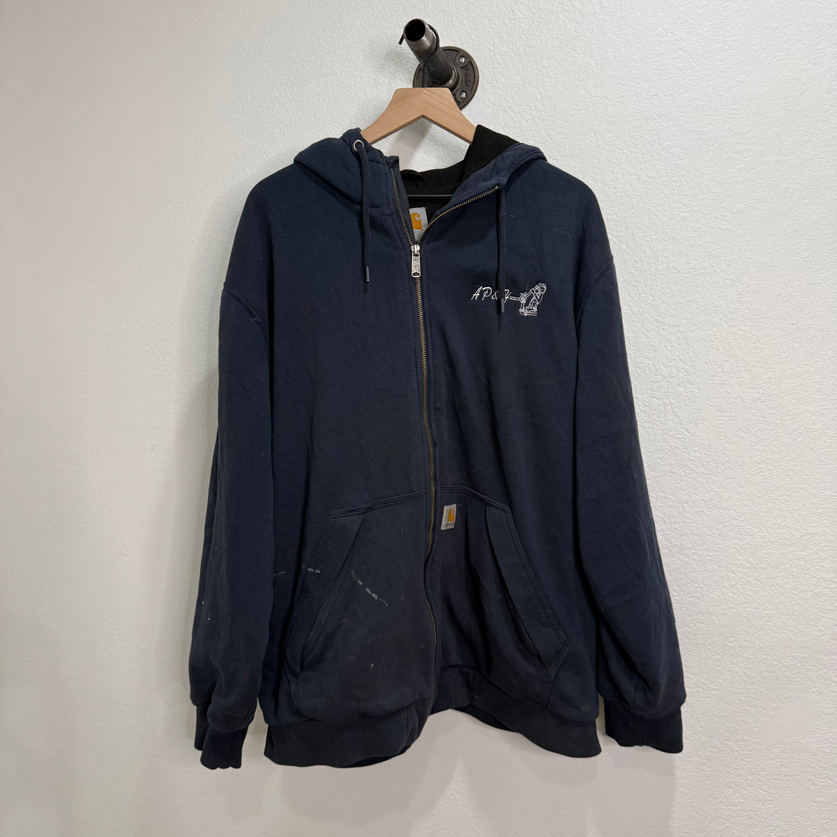 Vintage Carhartt Embroidered Logo Work Zip Jacket - Size XL