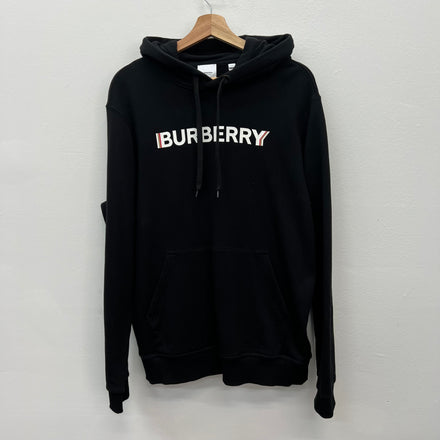 Burberry Spellout Logo Hoodie - Size M