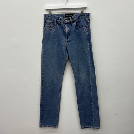 Balenciaga Pink Wash Straight Leg Denim Jeans - Size 31