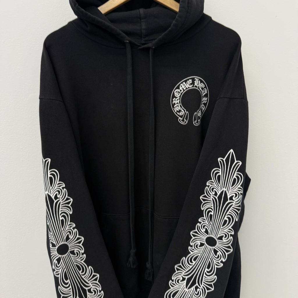 Chrome Hearts Horseshoe Floral Hoodie - Size XL