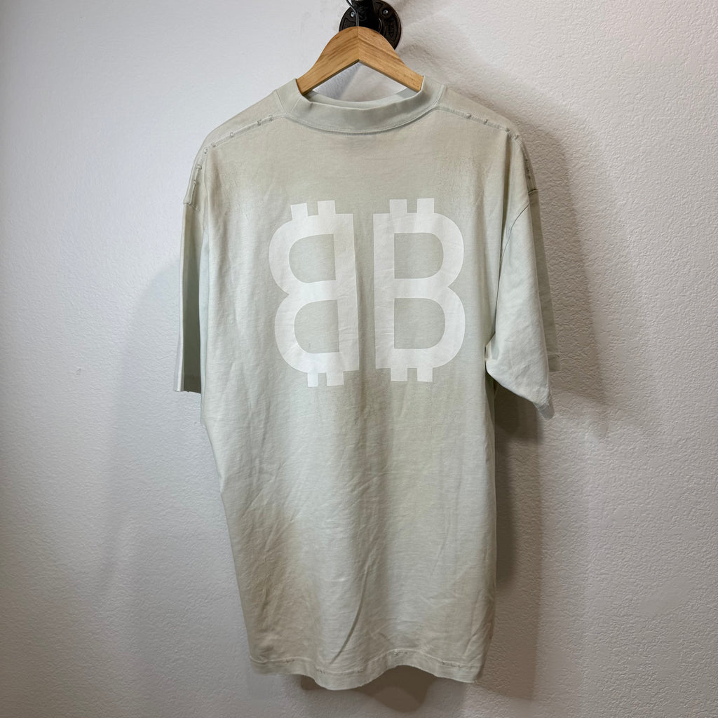 Balenciaga Crypto Currency White T-Shirt - Size M