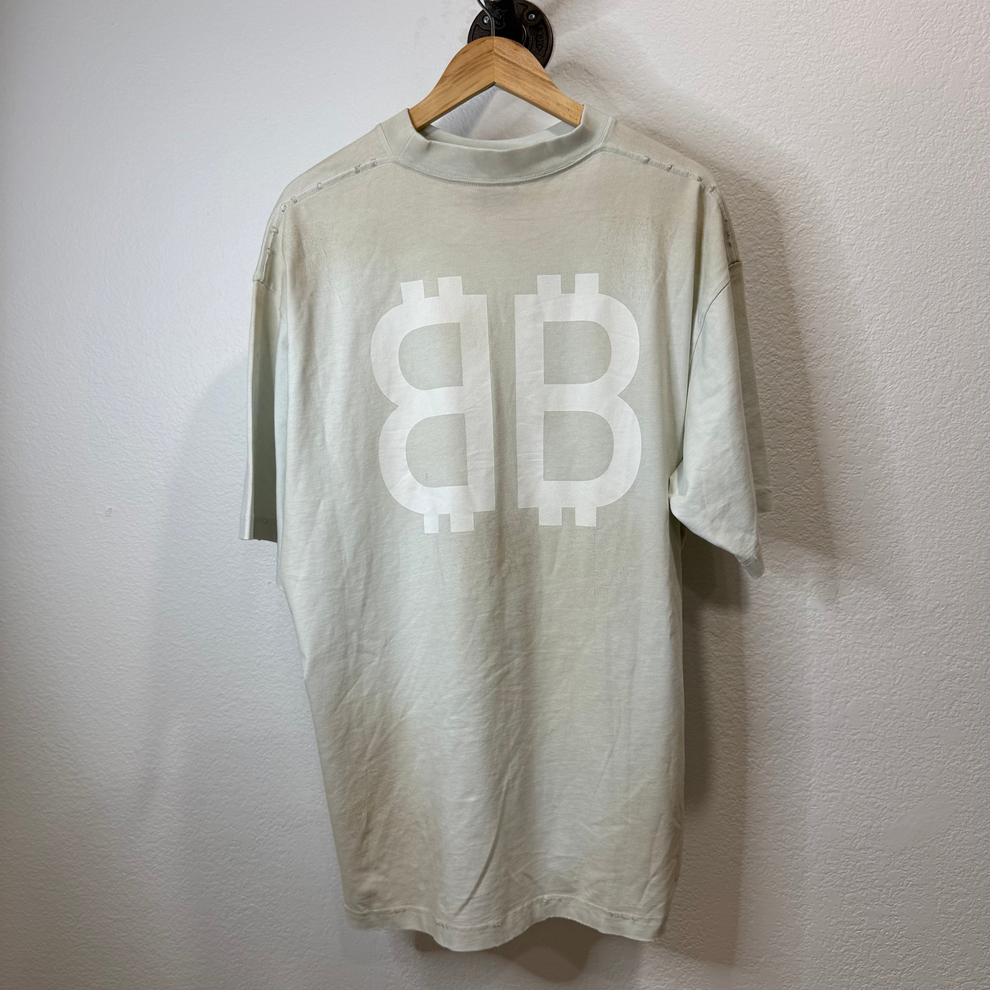 Balenciaga Crypto Currency White T-Shirt - Size M