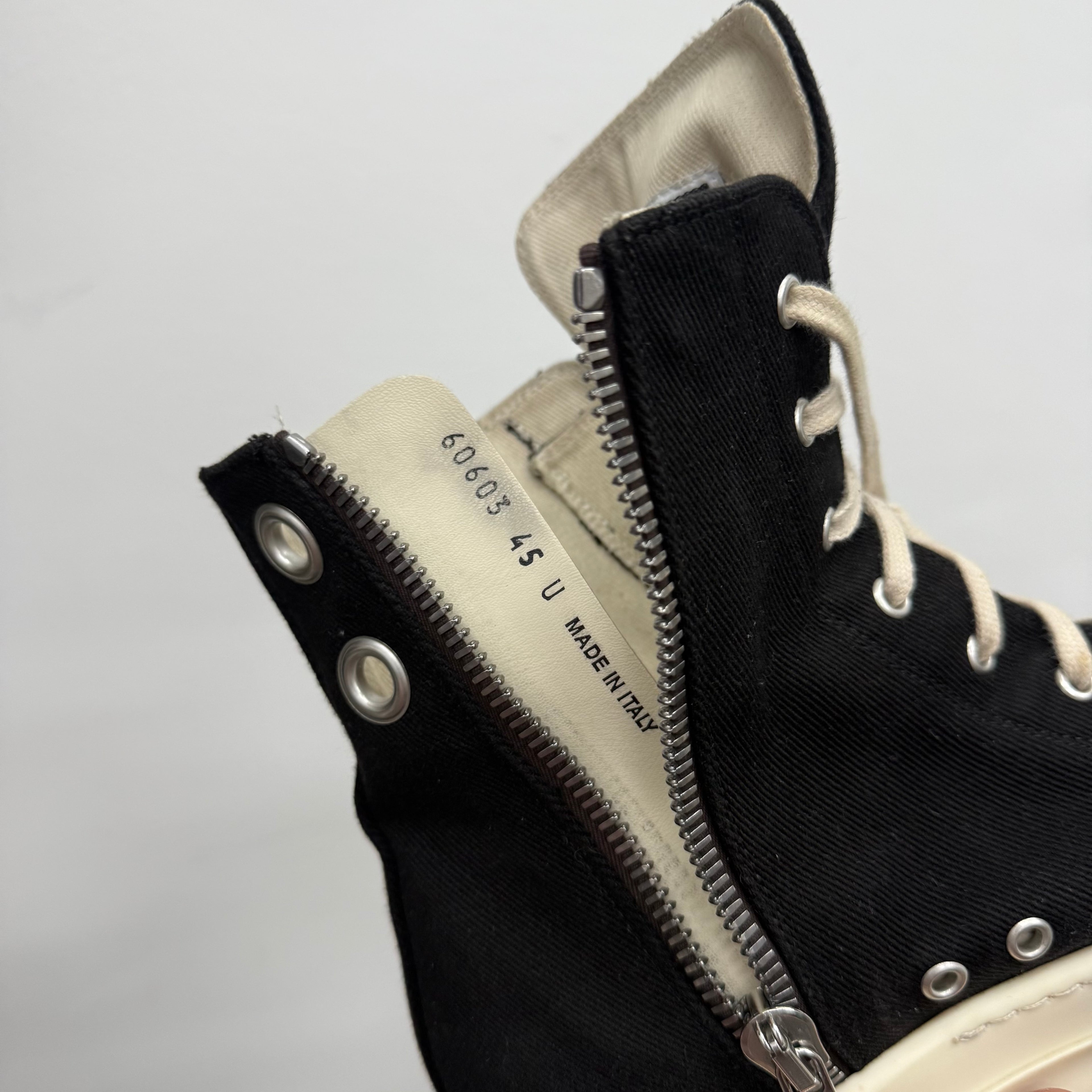 Rick Owens Ramone High Black Sneakers - Size 45 (US 12)