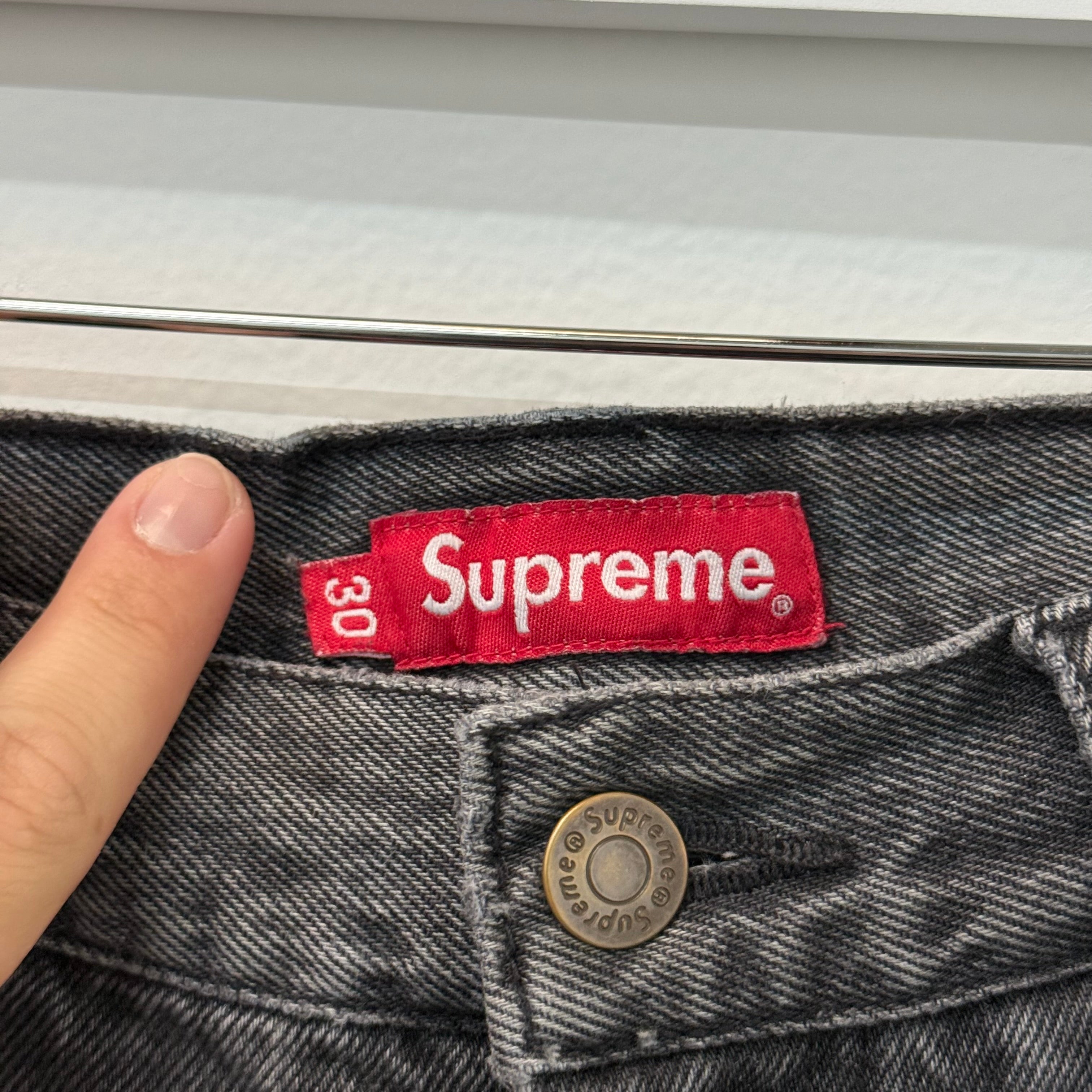 Supreme Black Cargo Denim Jeans - Size 30