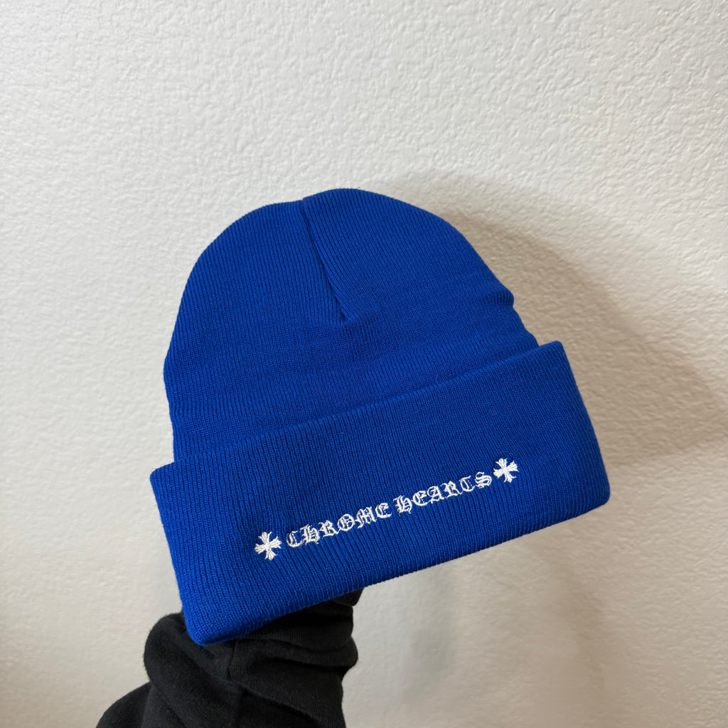 Chrome Hearts Blue CH Embroidery Beanie