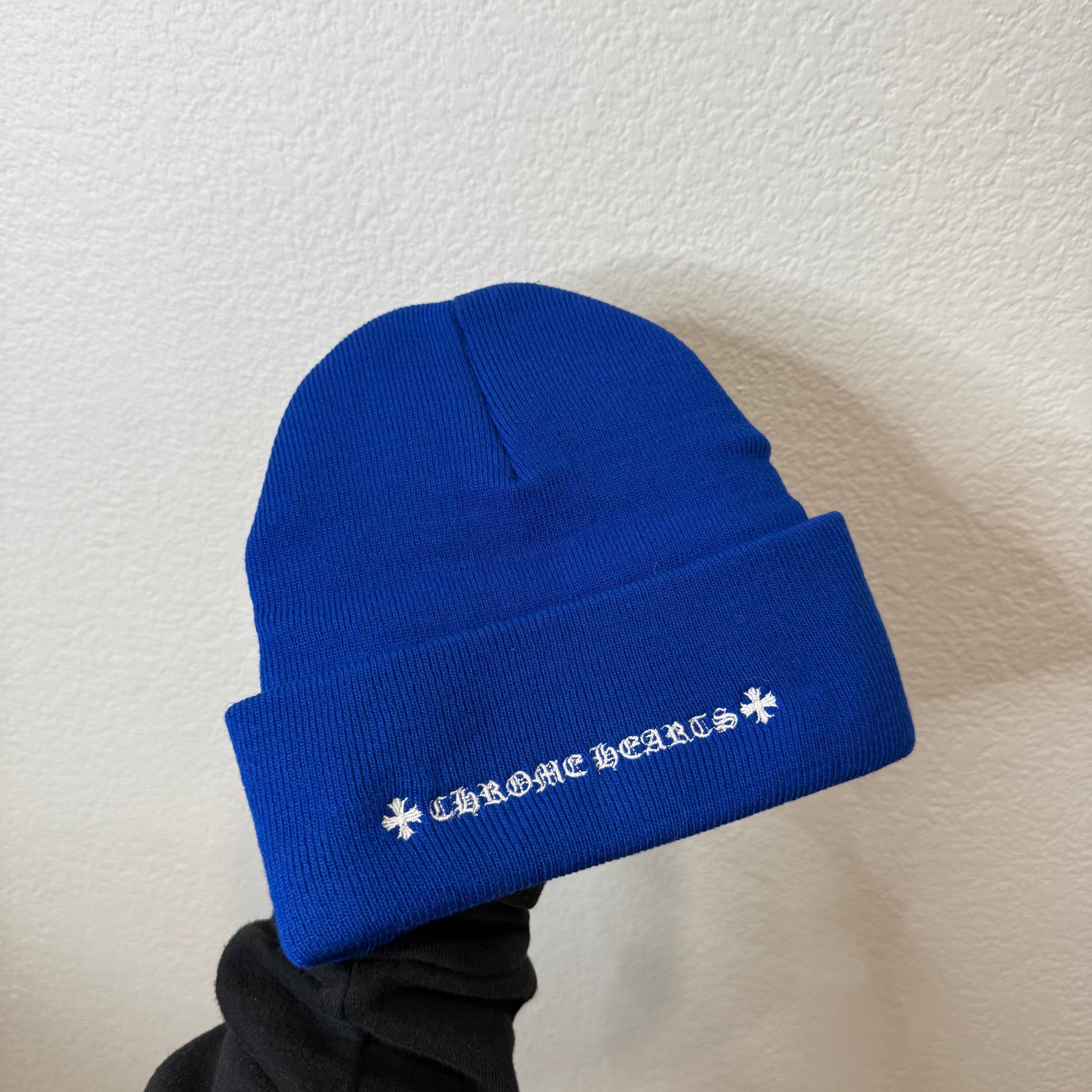 Chrome Hearts Blue CH Embroidery Beanie