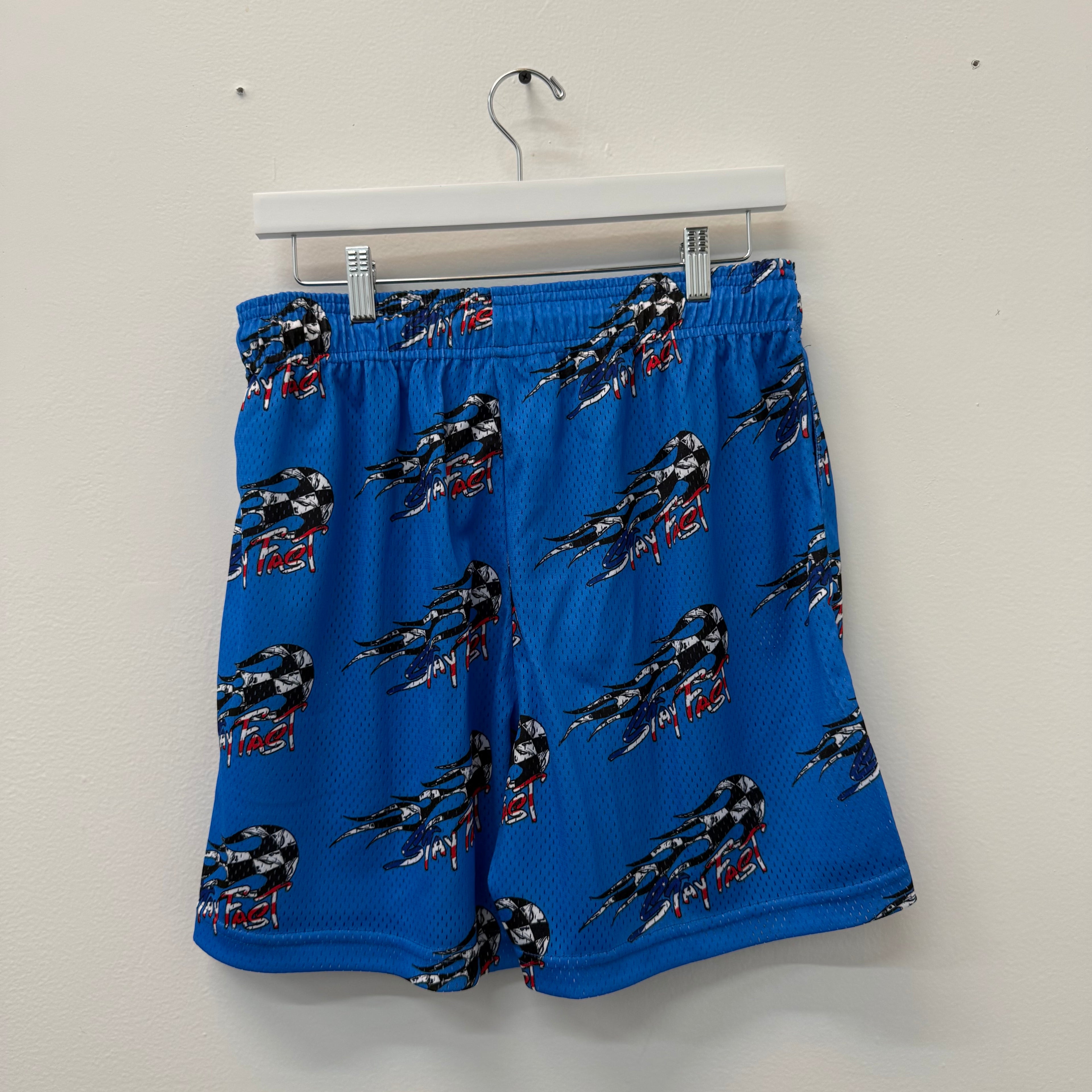 Eric Emanuel Matty Boy Blue Flames Mesh Shorts