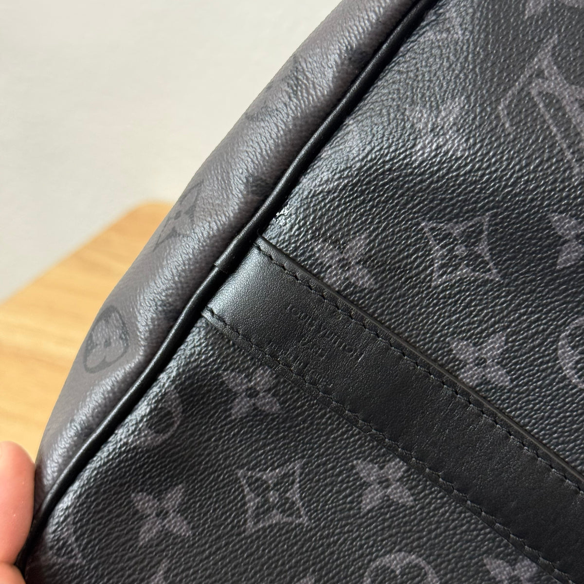 Louis Vuitton Monogram Bandouliere Keepall 50 Duffle Bag Eclipse Reverse Gray