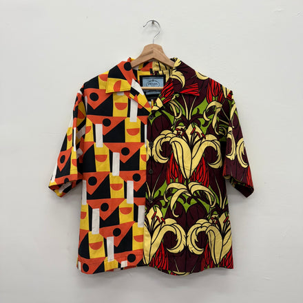 Prada Button Up Bowling Half Shirt - Size M