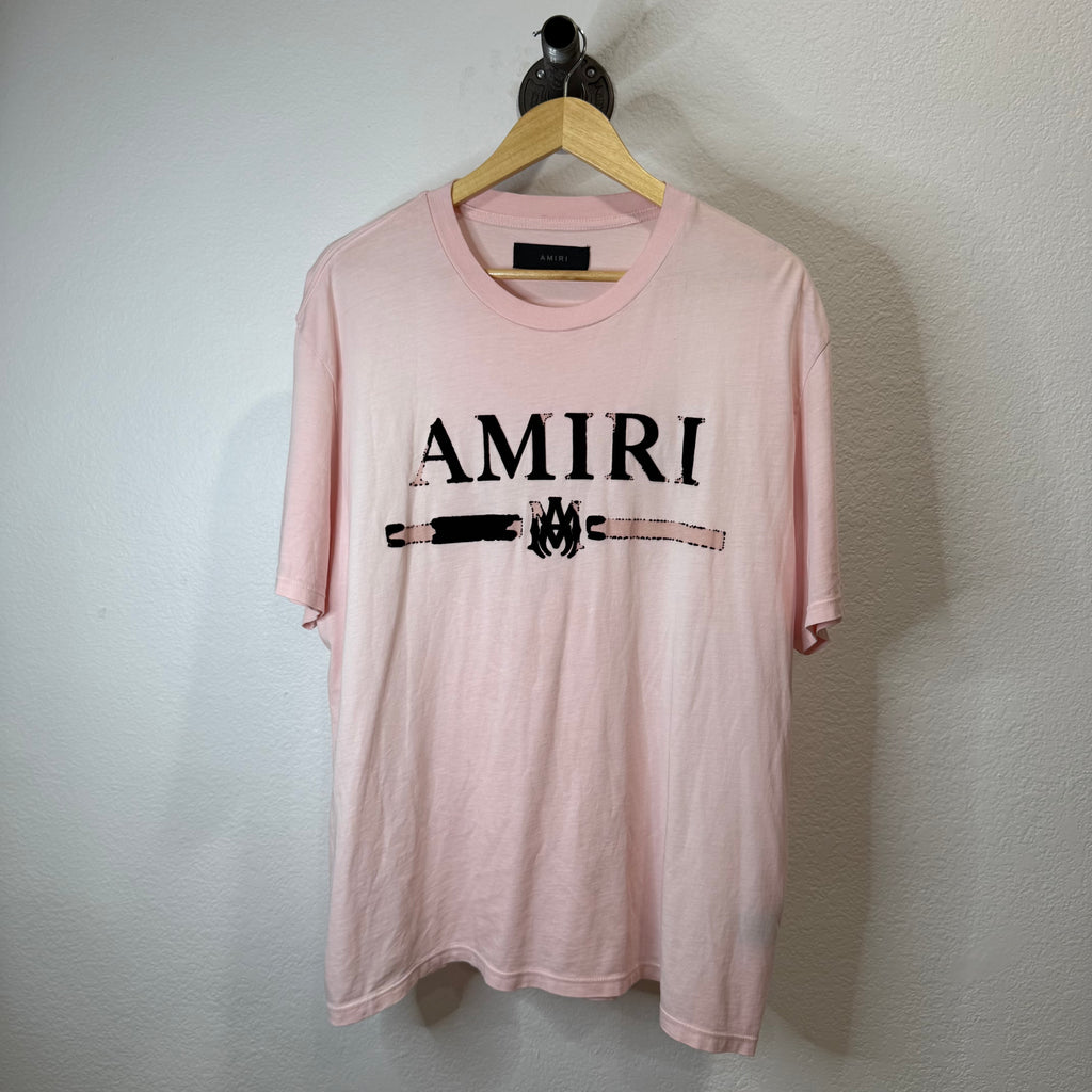 Amiri Pink Wash Logo T-Shirt - Size XL