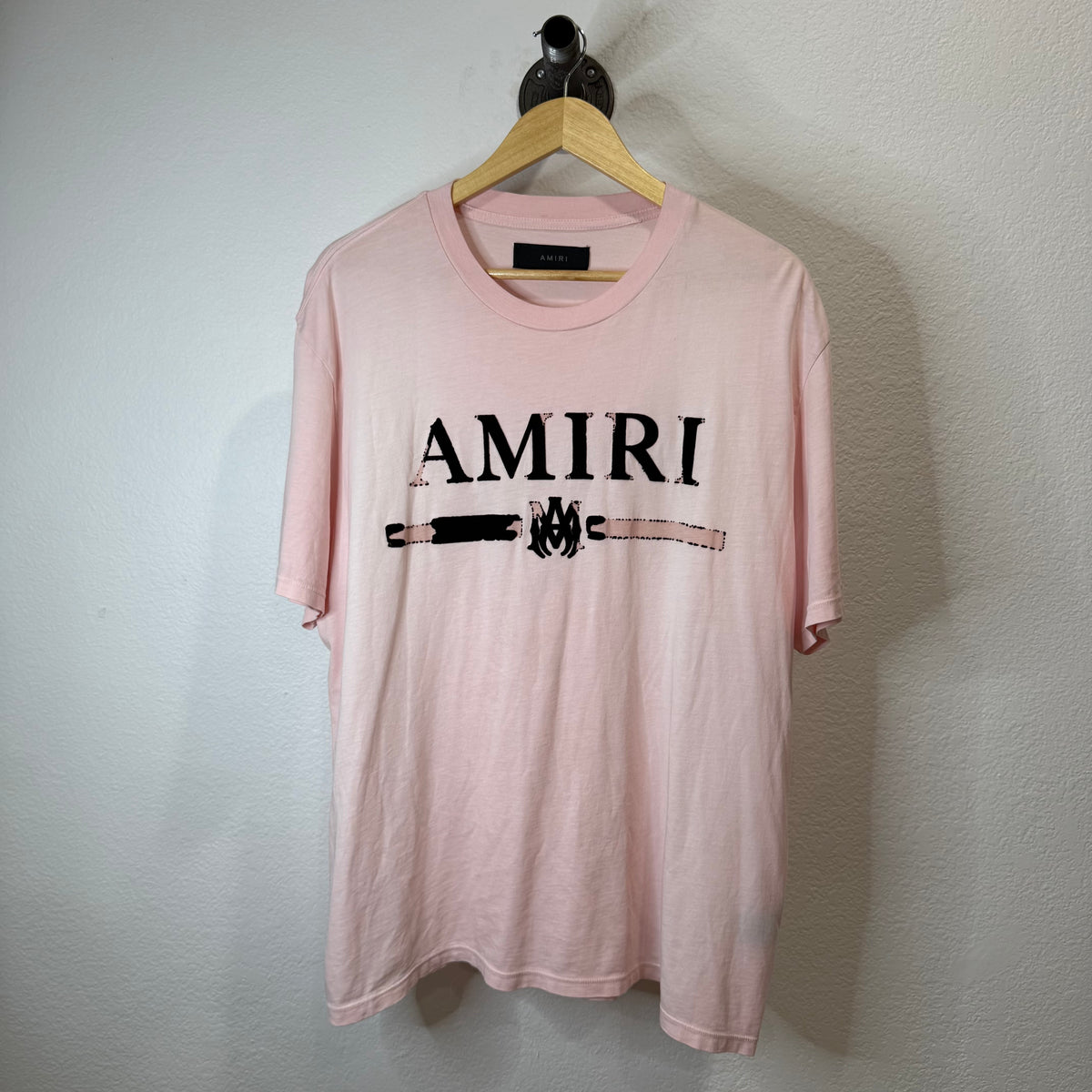 Amiri Pink Wash Logo T-Shirt - Size XL