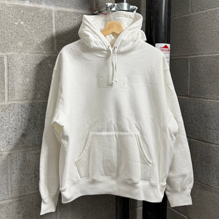 Supreme White Box Logo Hoodie FW23