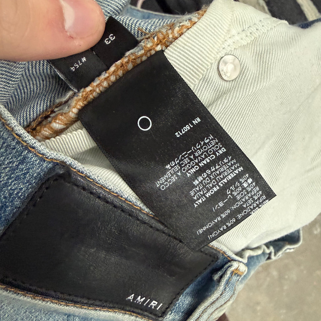 Amiri Bandana Zipper Denim Jeans - Size 33