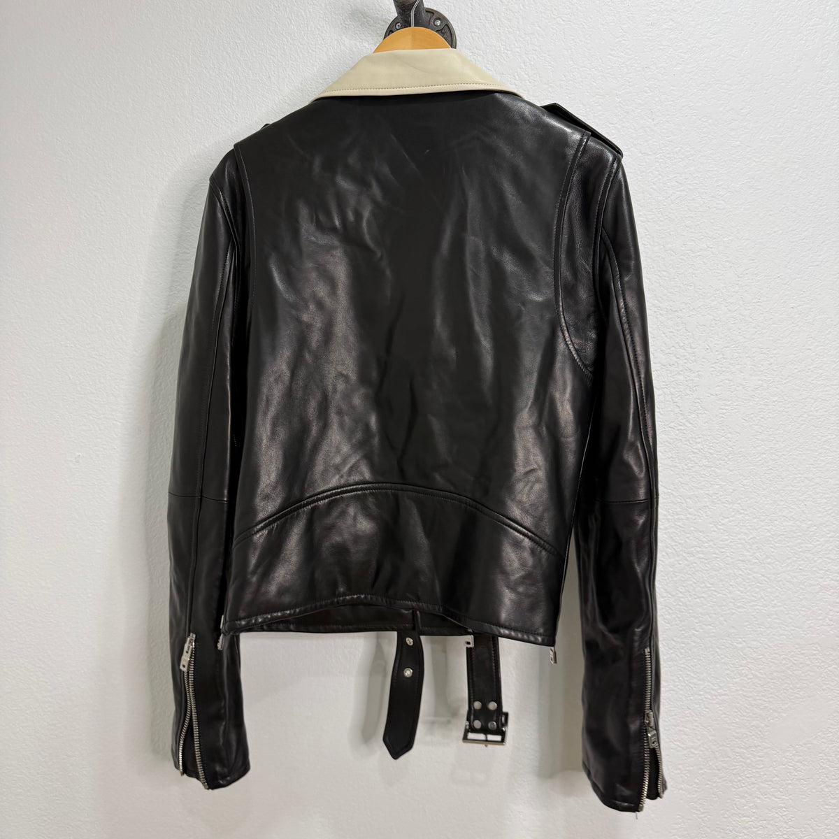 Amiri Color Block Leather Biker Jacket - Size 50 (L)