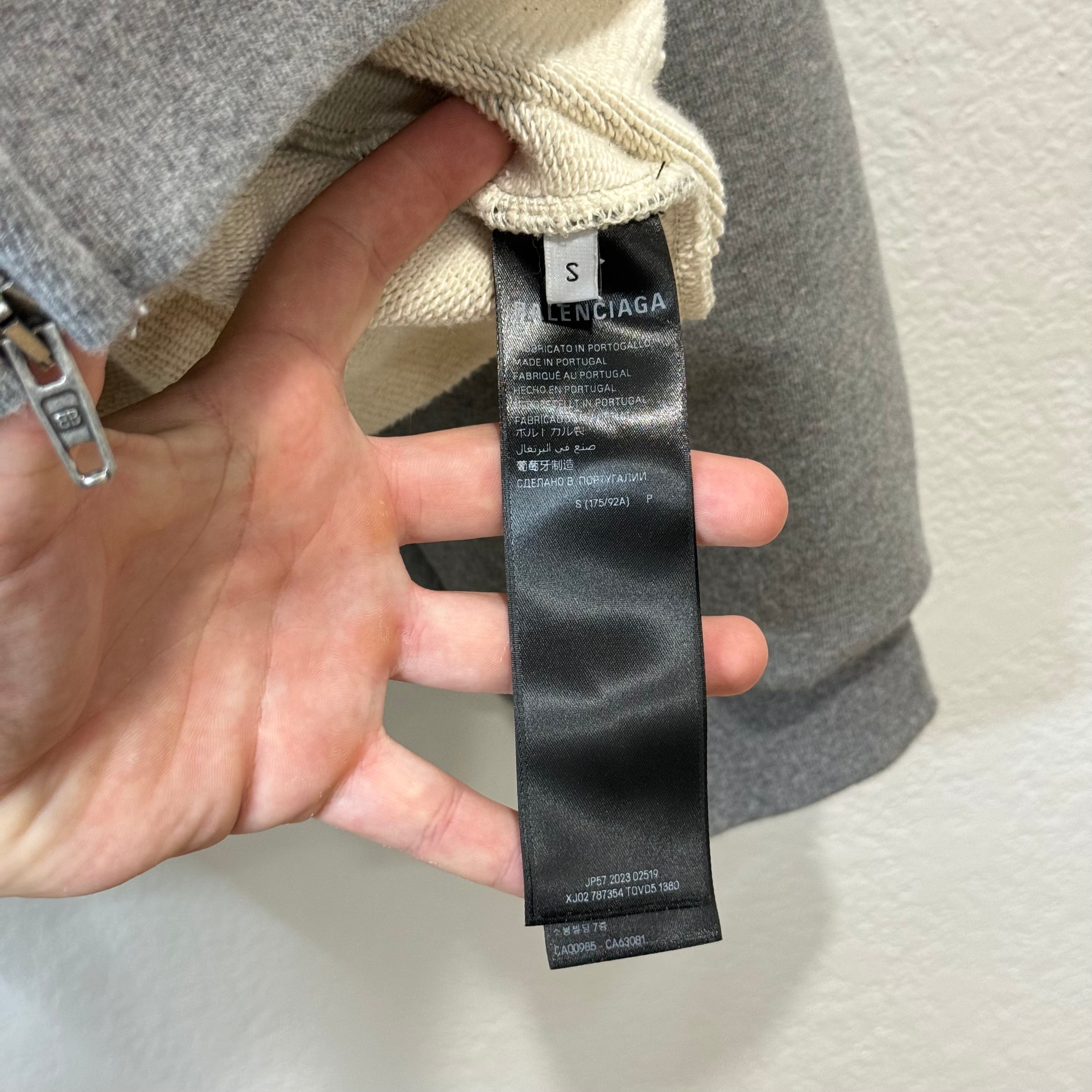 Balenciaga Thermal Lined BB Zip Up Hoodie - Size S